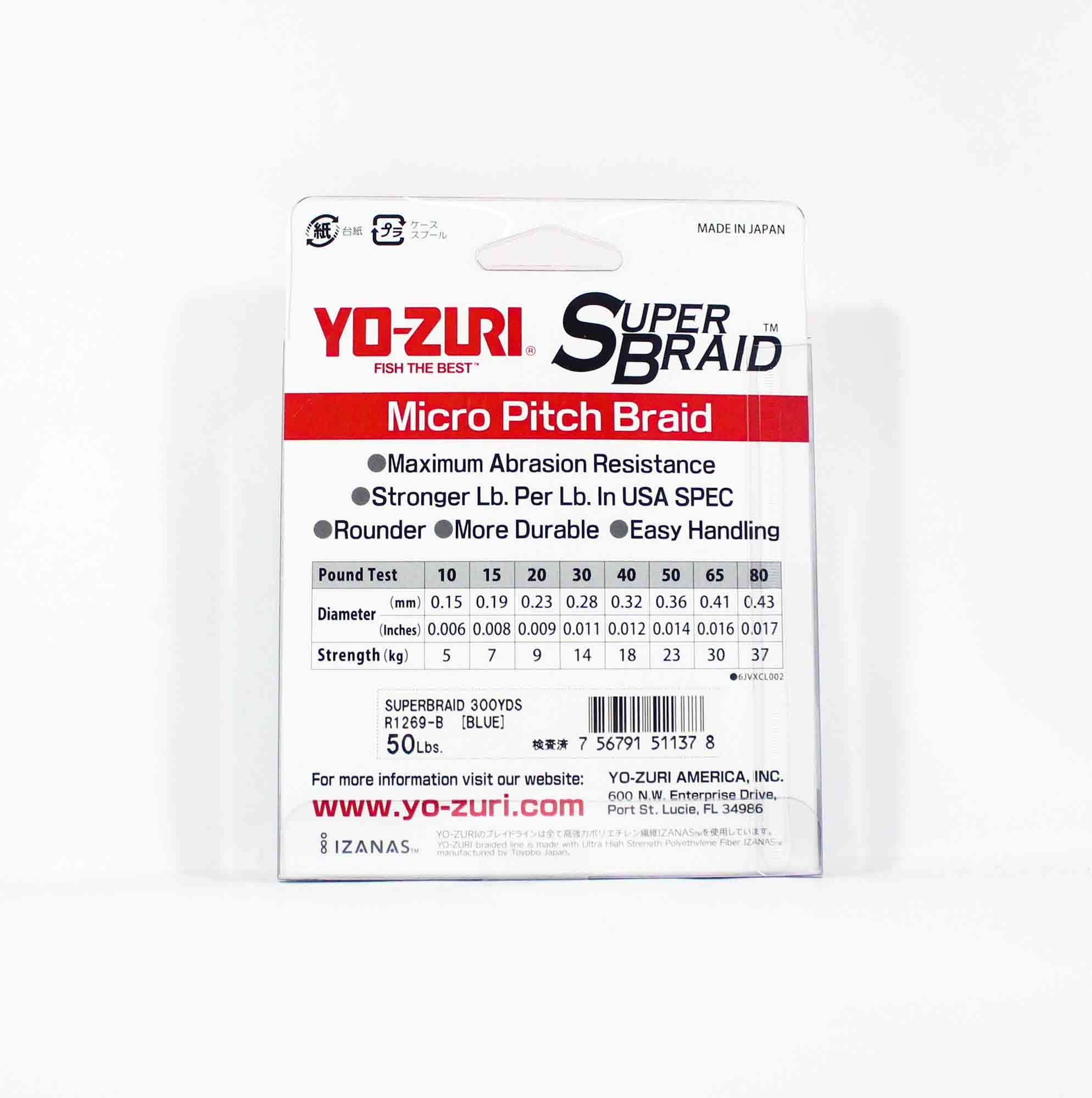Yo Zuri Duel P.E Line Super Braid 300YDS 40Lbs (0.32mm) Blue R1268-B (1354)