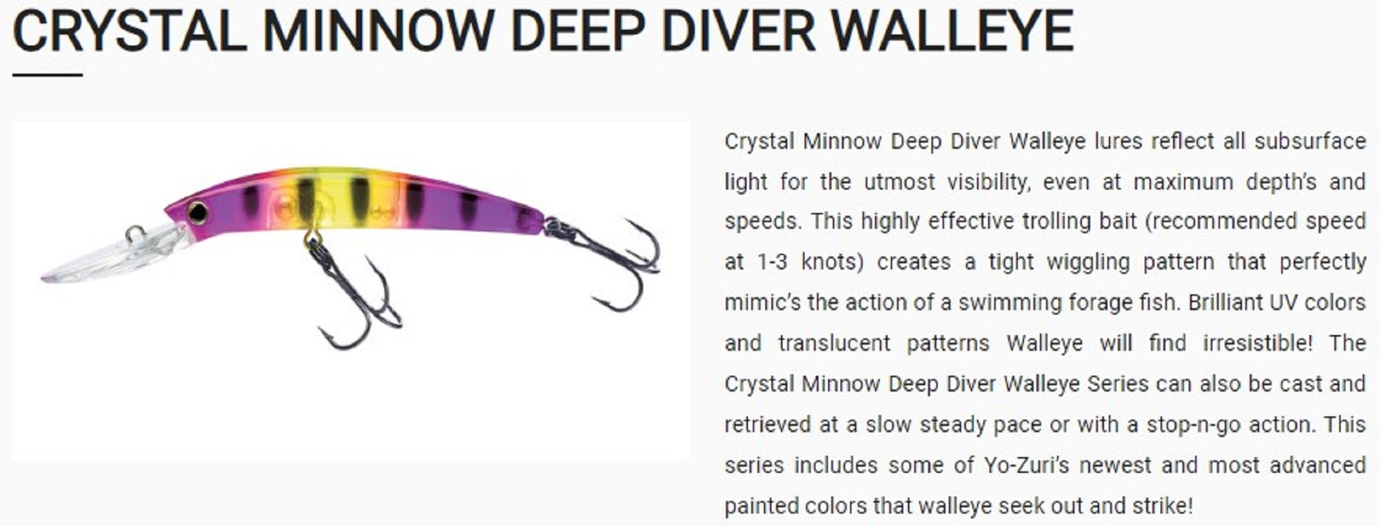 Yo Zuri Crystal Minnow DD Walleye 90 mm Floating Lure R1205-BT (8239)