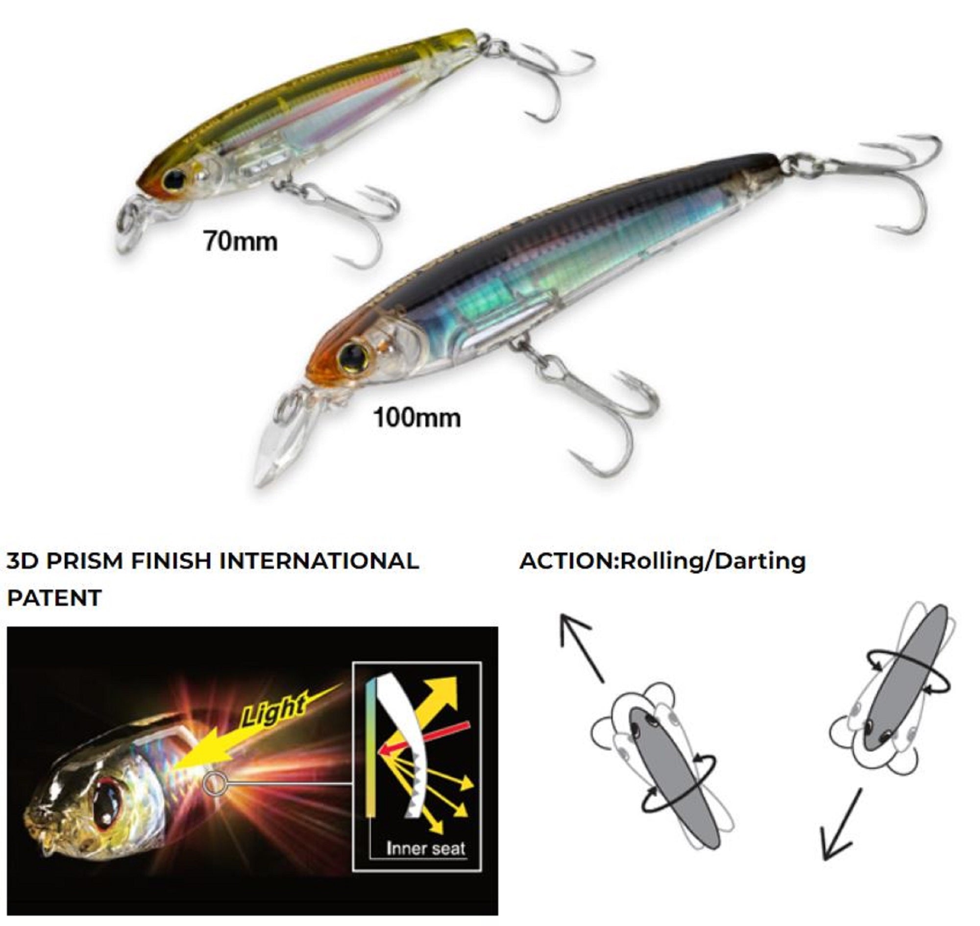 Yo Zuri Duel 3D Inshore Fingerling 100SP Suspend Lure R1410-HPBK (9860)