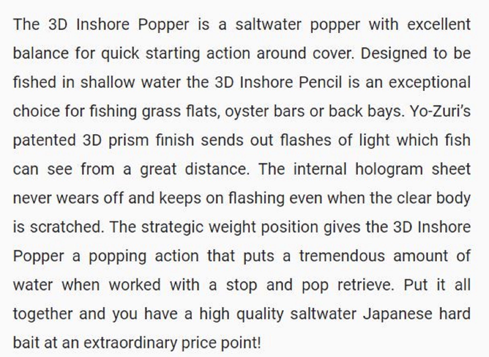 Yo Zuri Duel 3D Inshore Popper 90F Floating Lure R1411-C5 (0873)