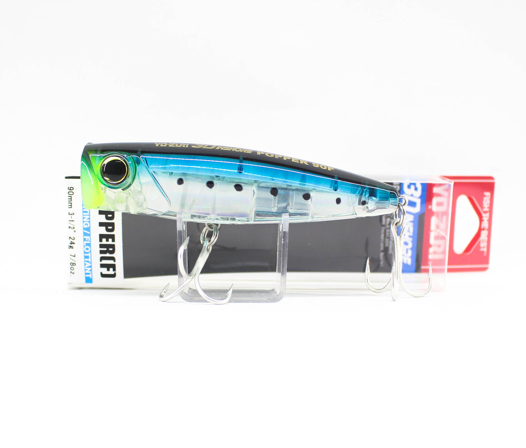 Yo Zuri Duel 3D Inshore Popper 90F Floating Lure R1411-GHIW (0897)