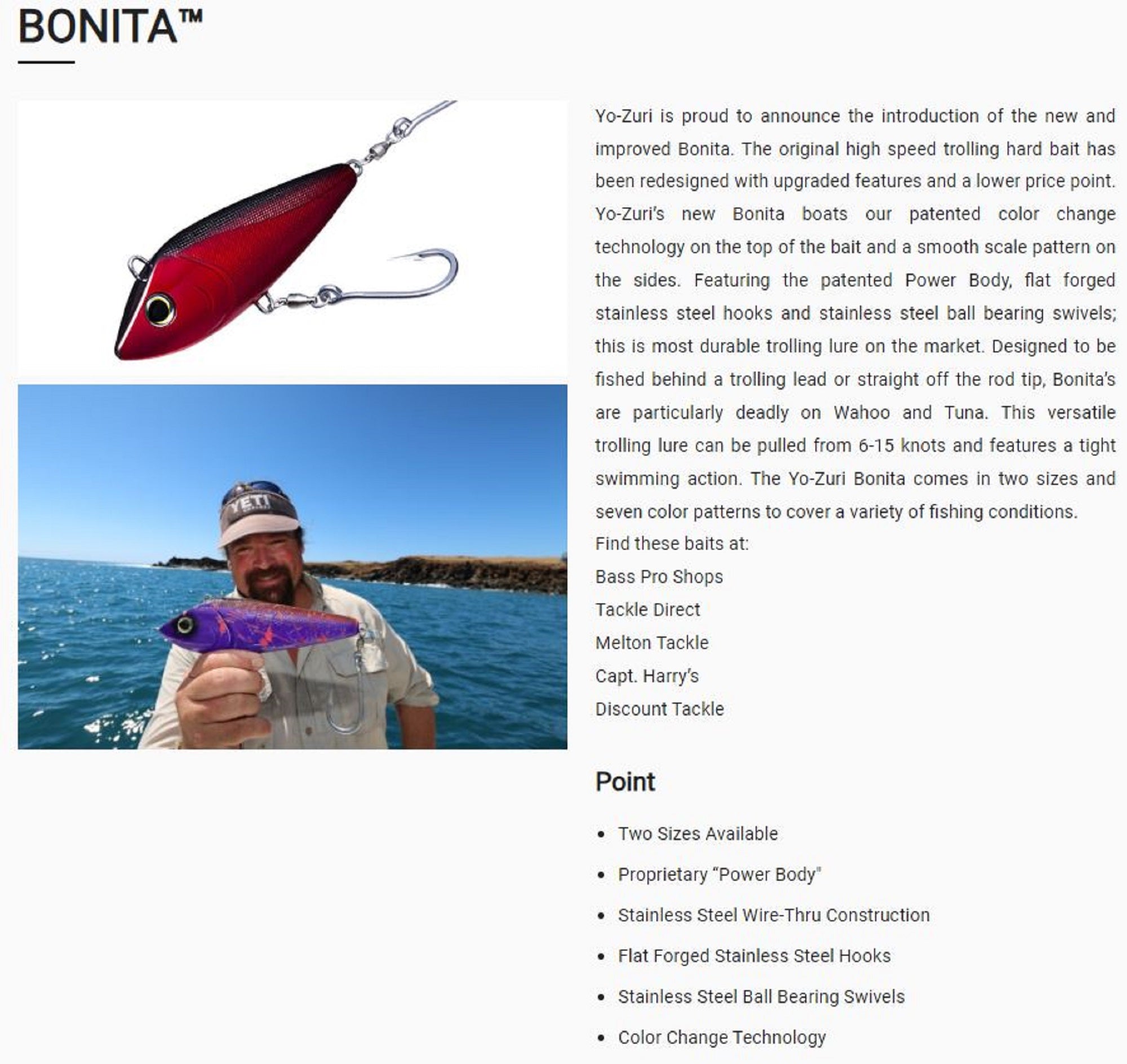 Yo Zuri Bonita Trolling Sinking Lure 210 mm R1158-CSJT (2136)