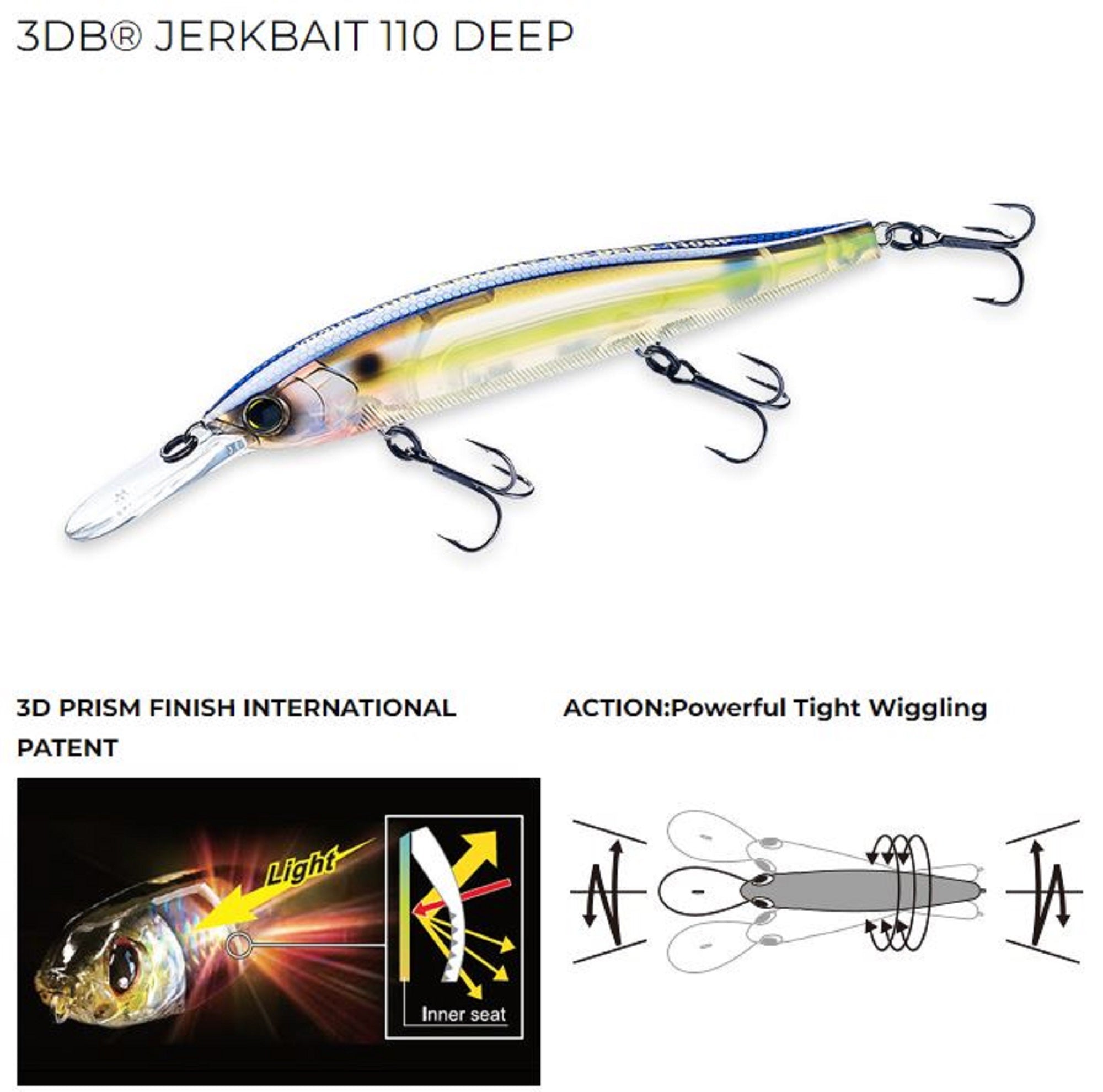 Yo Zuri Duel 3DB Jerkbait Deep 110 mm Suspend Lure R1372-BTRS (2242)