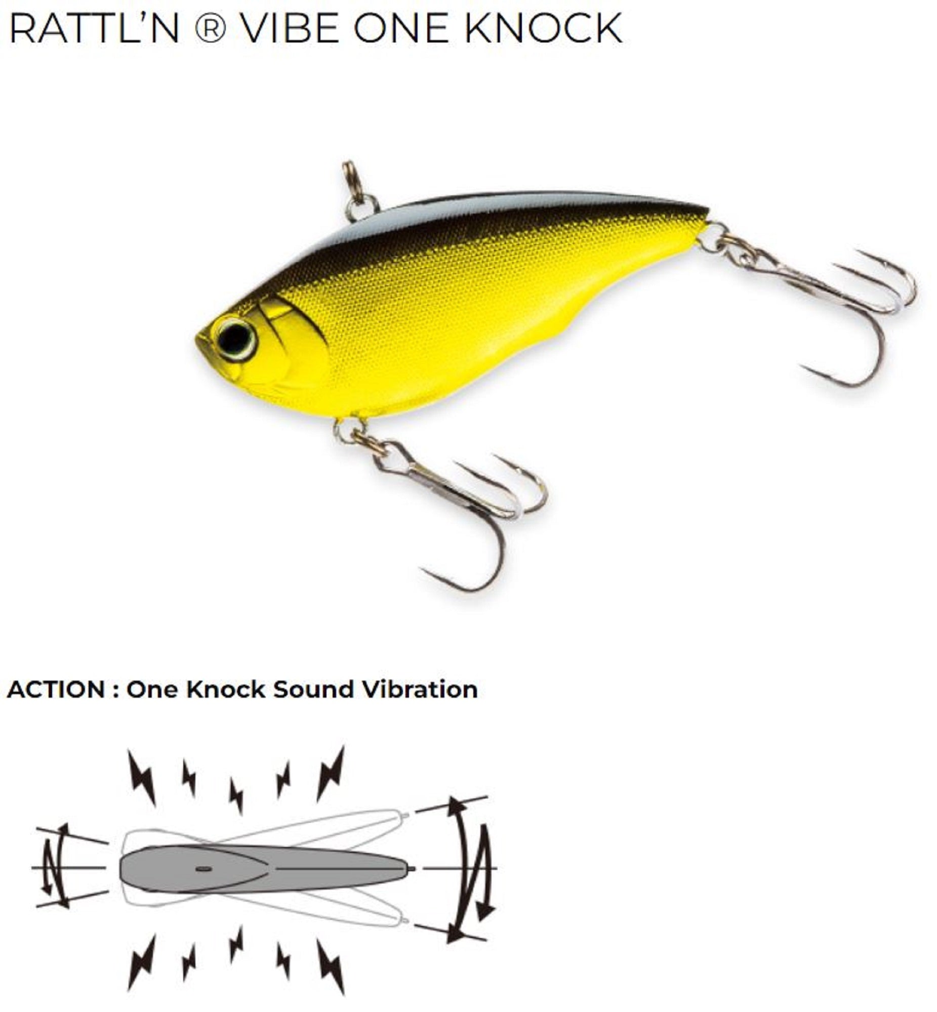 Yo Zuri Rattl'n Vibe One Knock 65mm Vibration Sinking Lure R1423-GSGL 2327