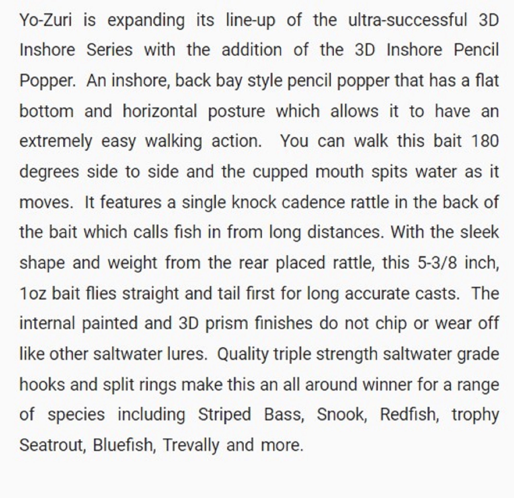 Yo Zuri Duel 3D Inshore Pencil Popper 135mm Floating Lure R1433-HGSH (6721)