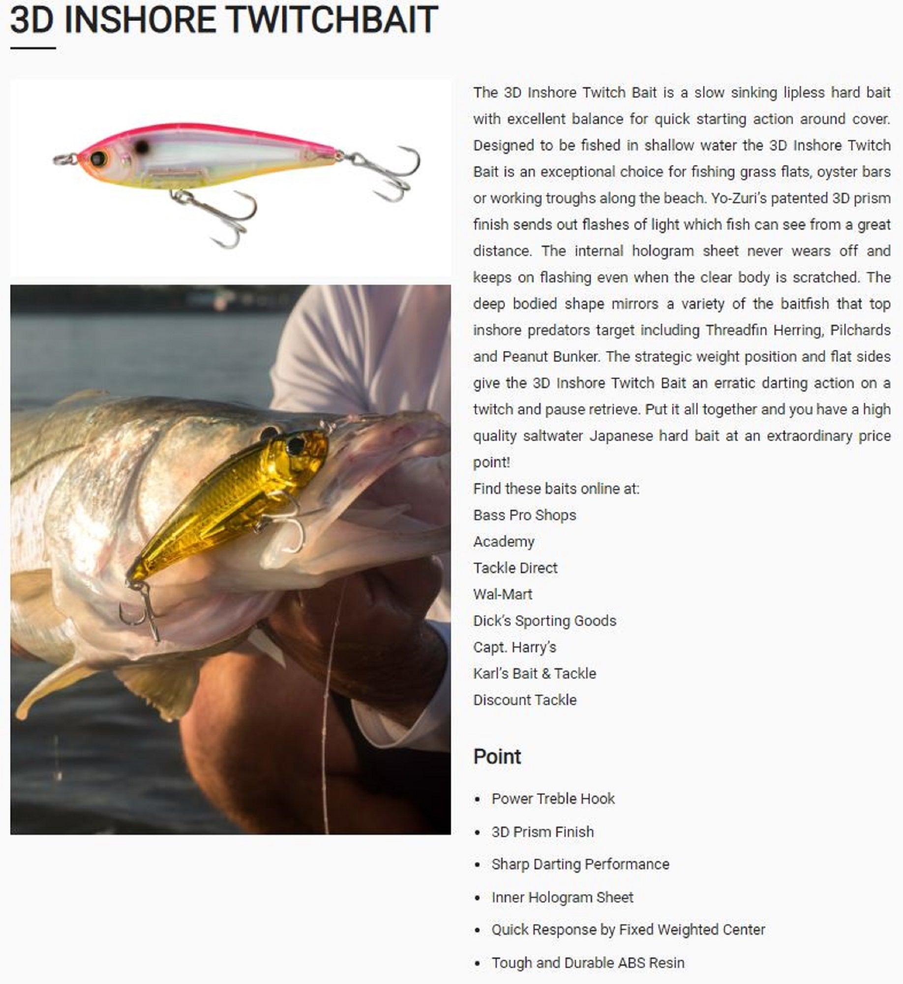 Yo Zuri Duel 3D Inshore Twitchbait 90SS Slow Sinking Lure R1208-PSCL (6820)