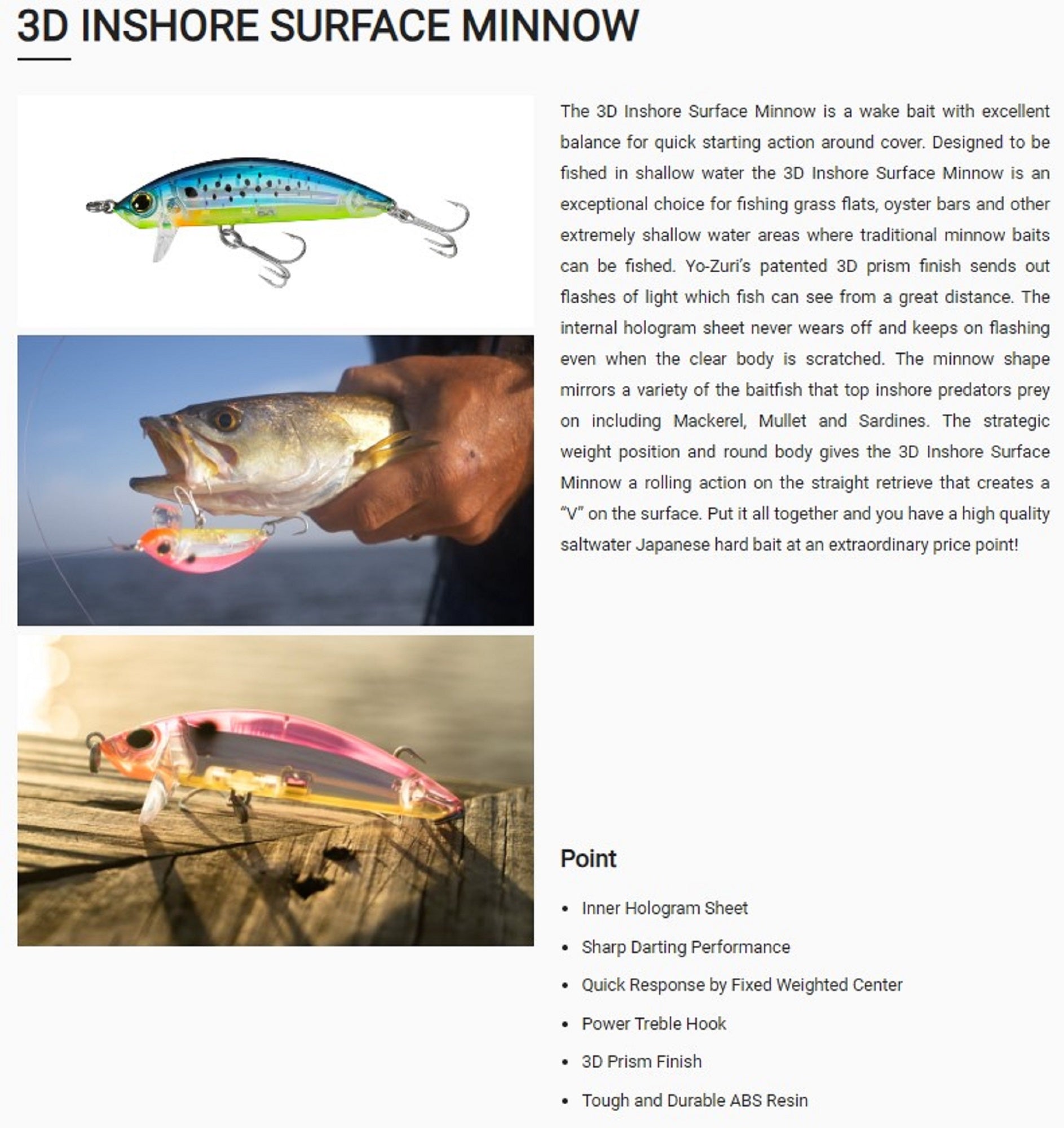 Yo Zuri Duel 3D Inshore Surface Minnow 90 Floating Lure R1215-MDG (6936)