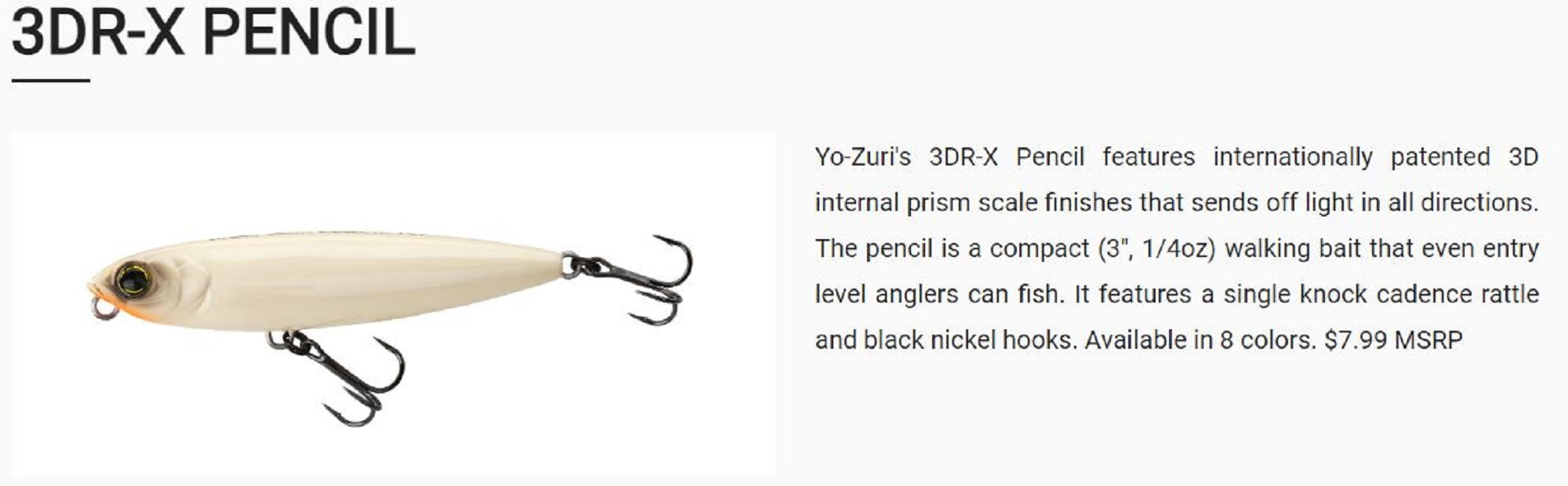 Yo Zuri 3DR-X Pencil 75F Floating Lure R1434-GSF (7827)