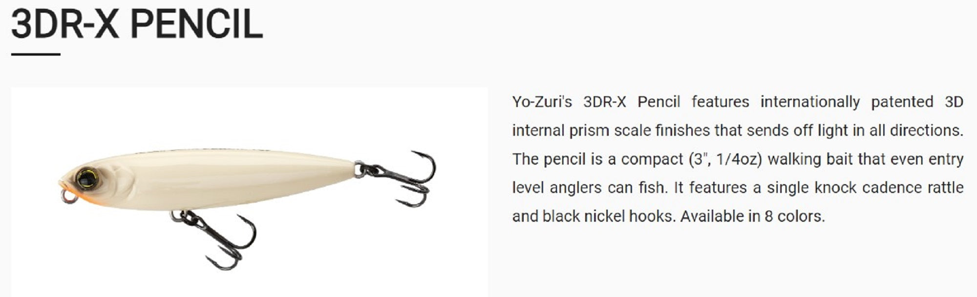 Yo Zuri 3DR-X Pencil 75F Floating Lure R1434-PGSH (7858)