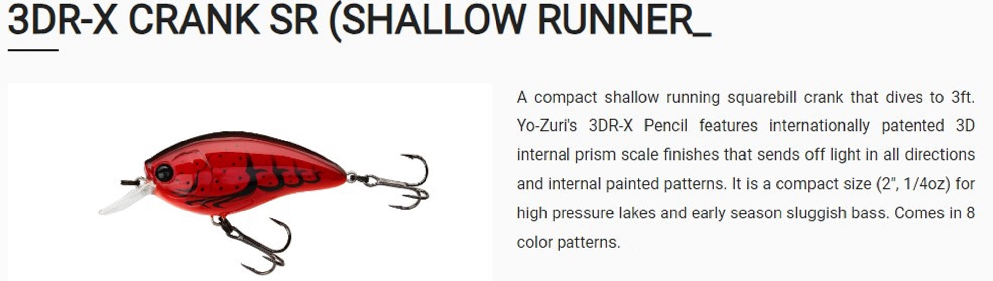 Yo Zuri Duel 3DR-X Crank SR 50 mm Floating Lure R1440-PCPC (8305)