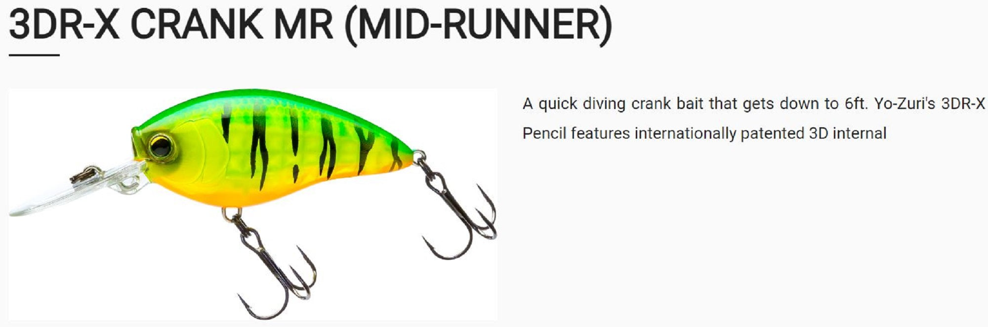 Yo Zuri 3DR-X Crank MR 50F Floating Lure R1441-GSSS (8374)