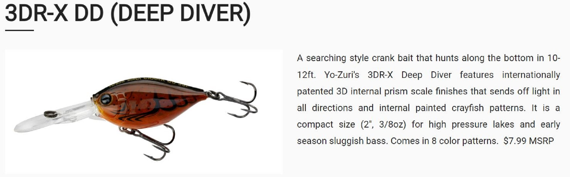 Yo Zuri 3DR-X Crank DD 50F Floating Lure R1442-GSSS (8442)