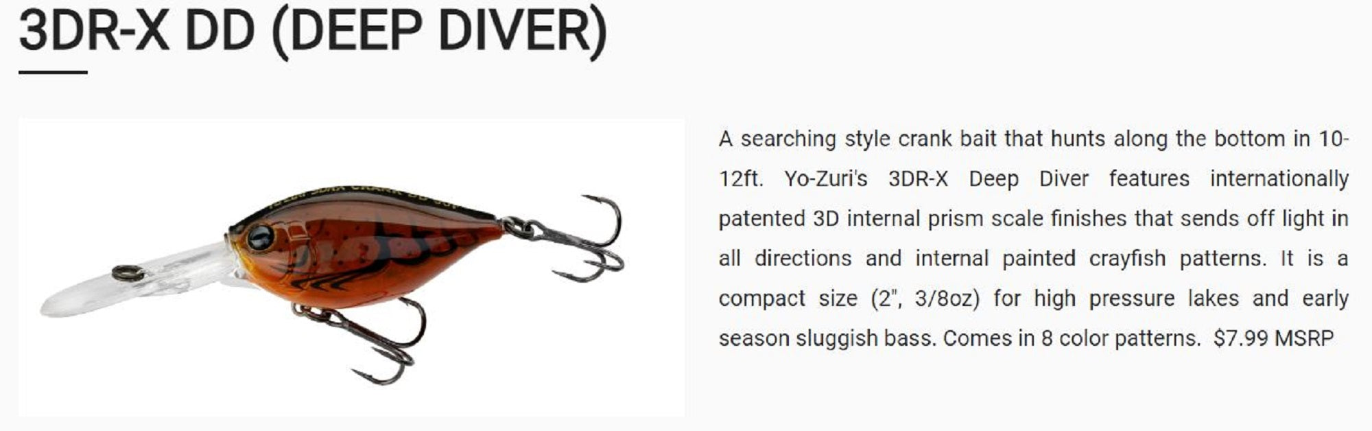 Yo Zuri 3DR-X Crank DD 50F Floating Lure R1442-SCF (8480)