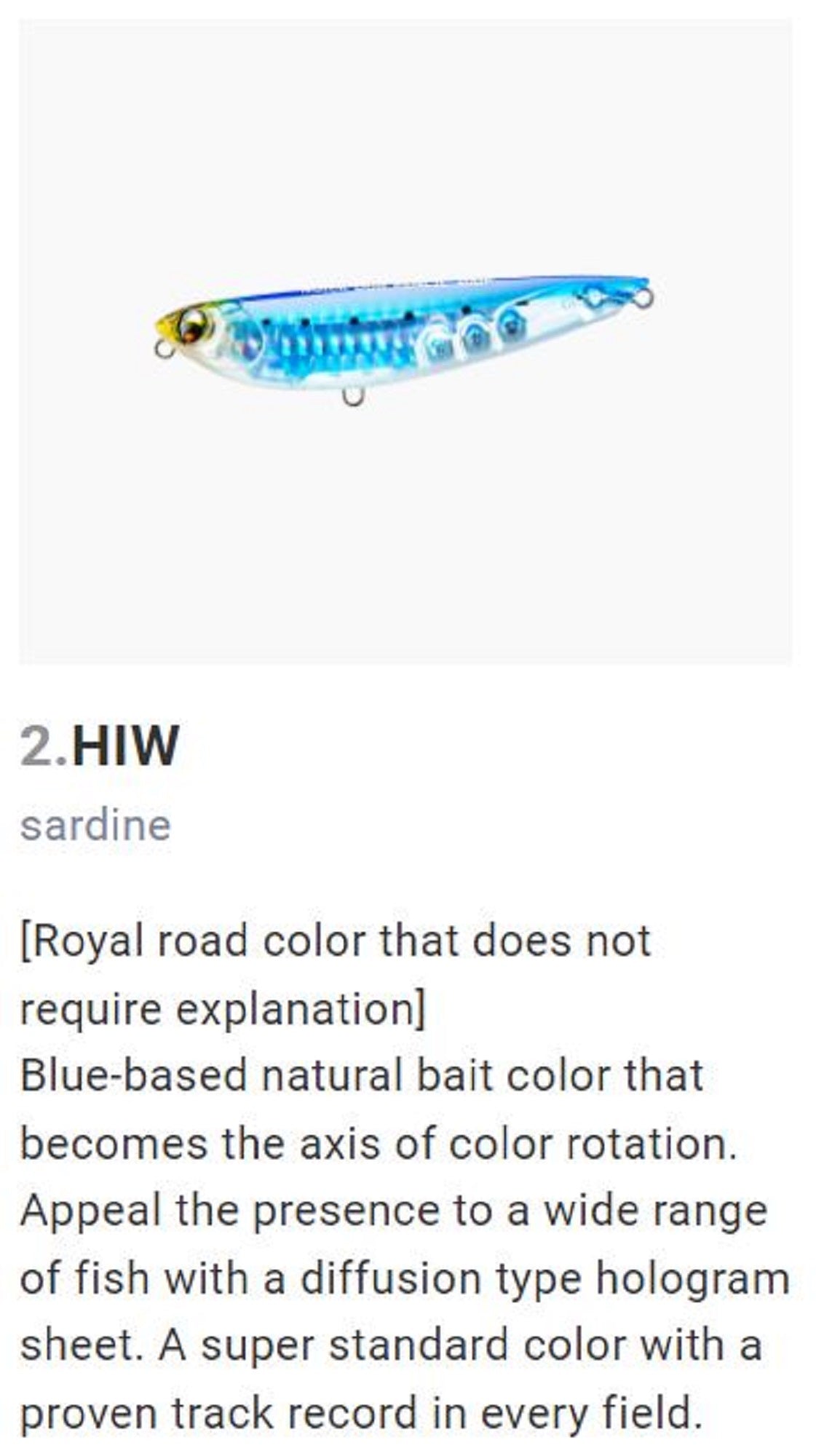 Yo Zuri Duel L Blue Quick Dog Pencil 100F Floating Lure F1225-HIW (0582)