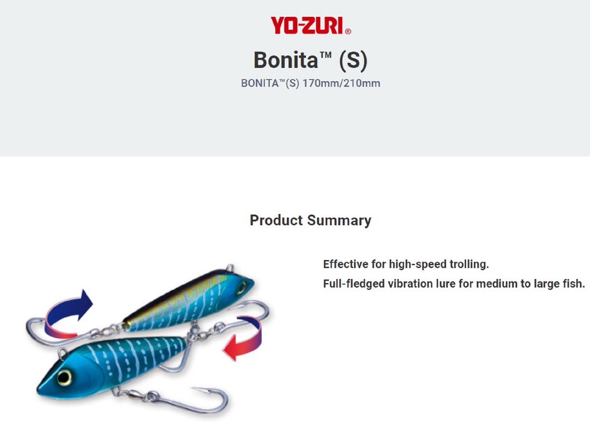 Yo Zuri Bonita Trolling Sinking Lure 170 mm R1157-P (2067)
