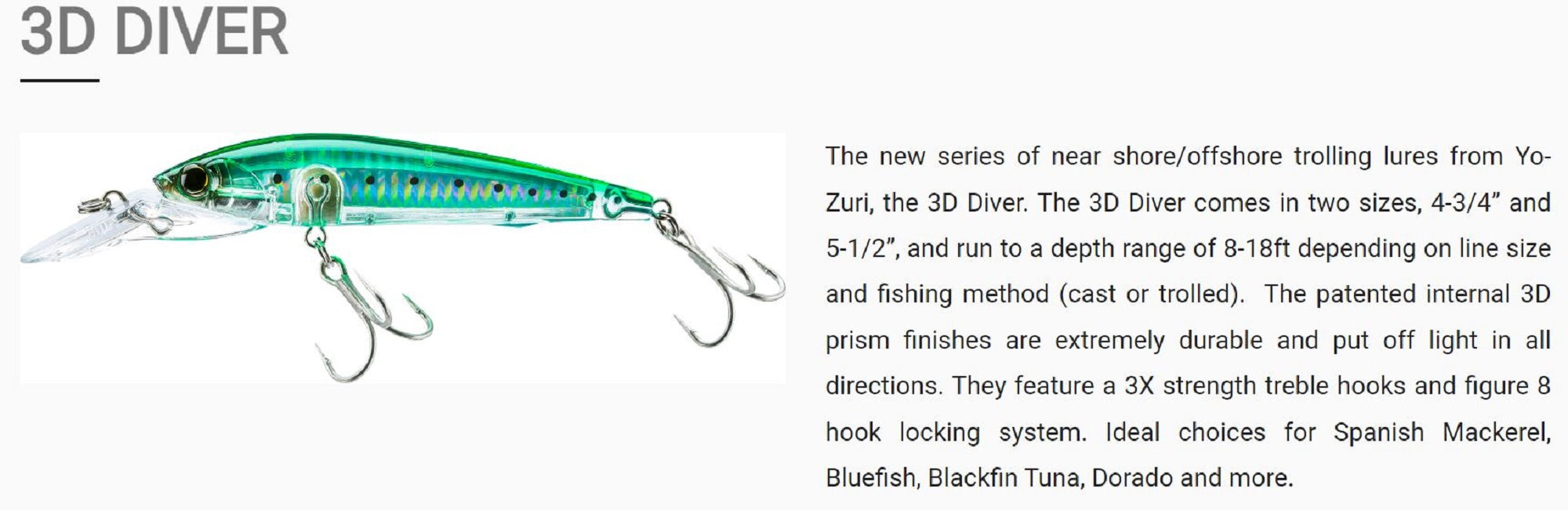 Yo Zuri Duel 3D Diver 140 Sinking Lure R1456-CPDR (2180)