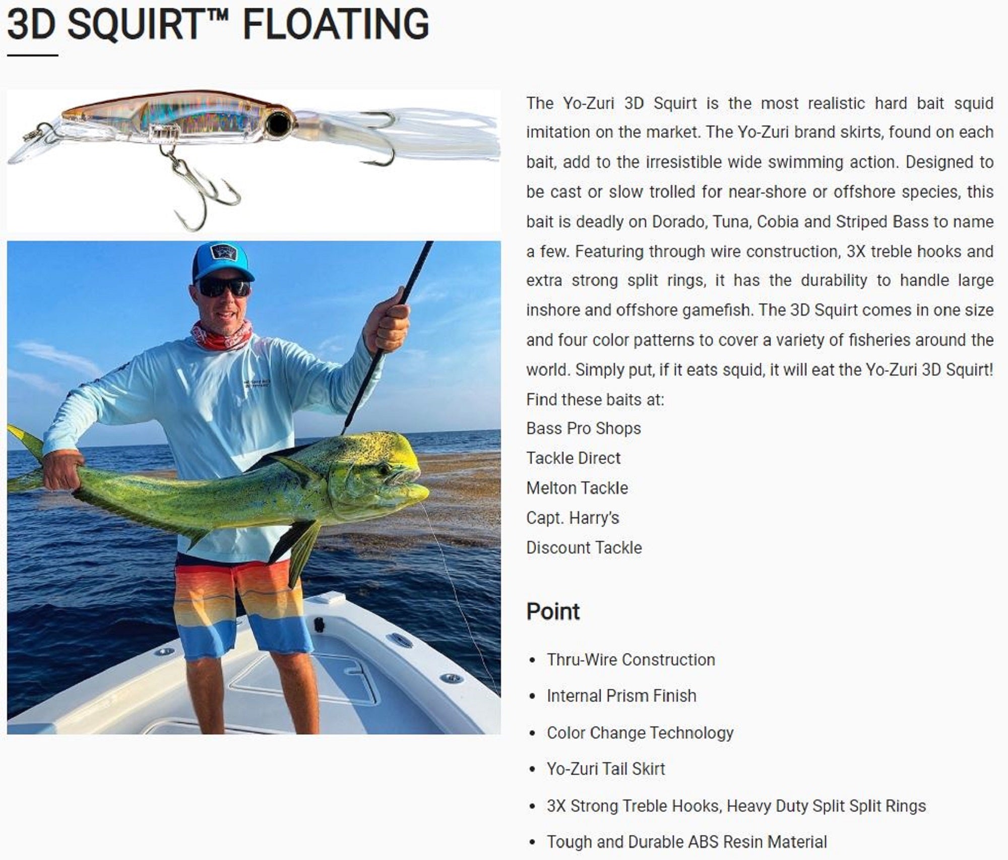 Yo Zuri 3D Squirt 140 mm Trolling Floating Lure R1458-CPPB (2340)