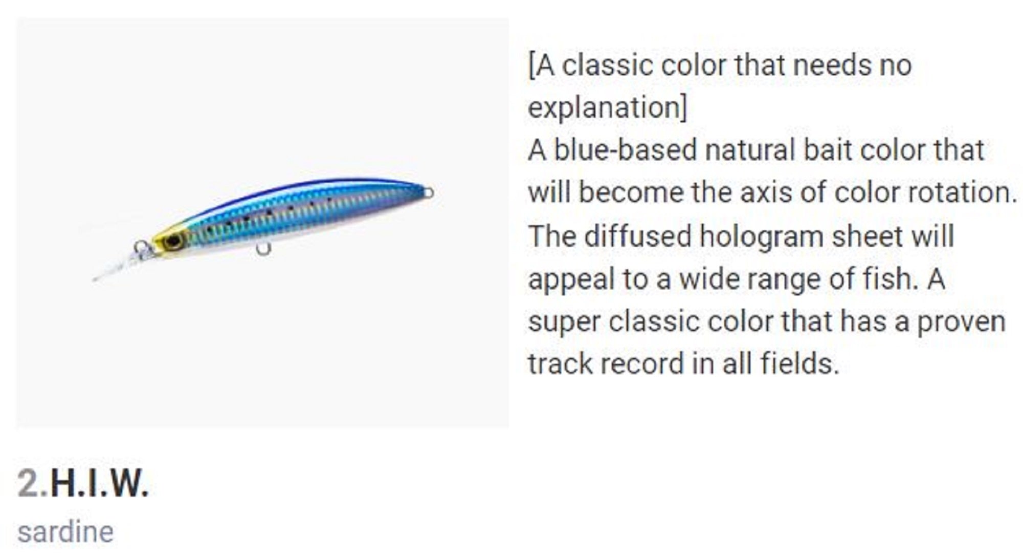 Yo Zuri Duel Hardcore Bullet Fast 120 mm Sinking Lure F1243-HIW (7505)