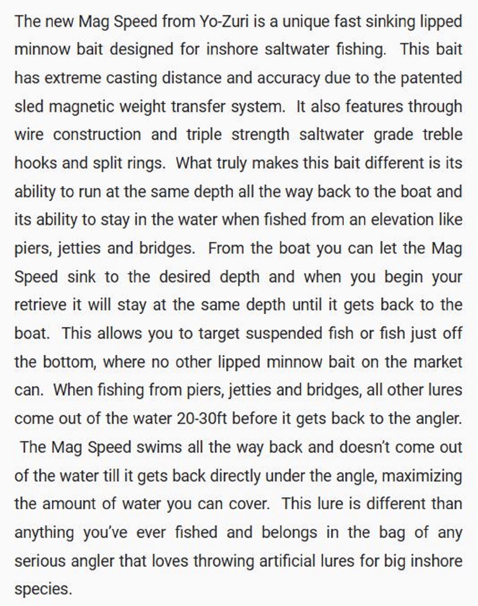 Yo Zuri Mag Speed 100 mm 24 grams Sinking Lure R1477-PRH (7772)