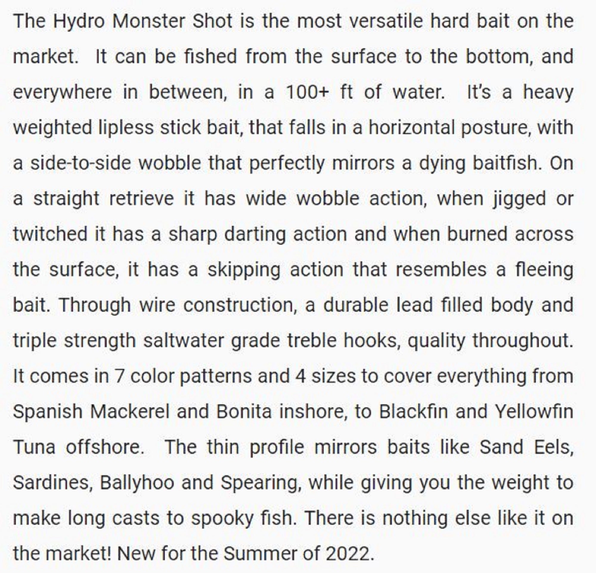 Yo Zuri Hydro Monster Shot 140 Sinking Lure R1480-HIW (8038)