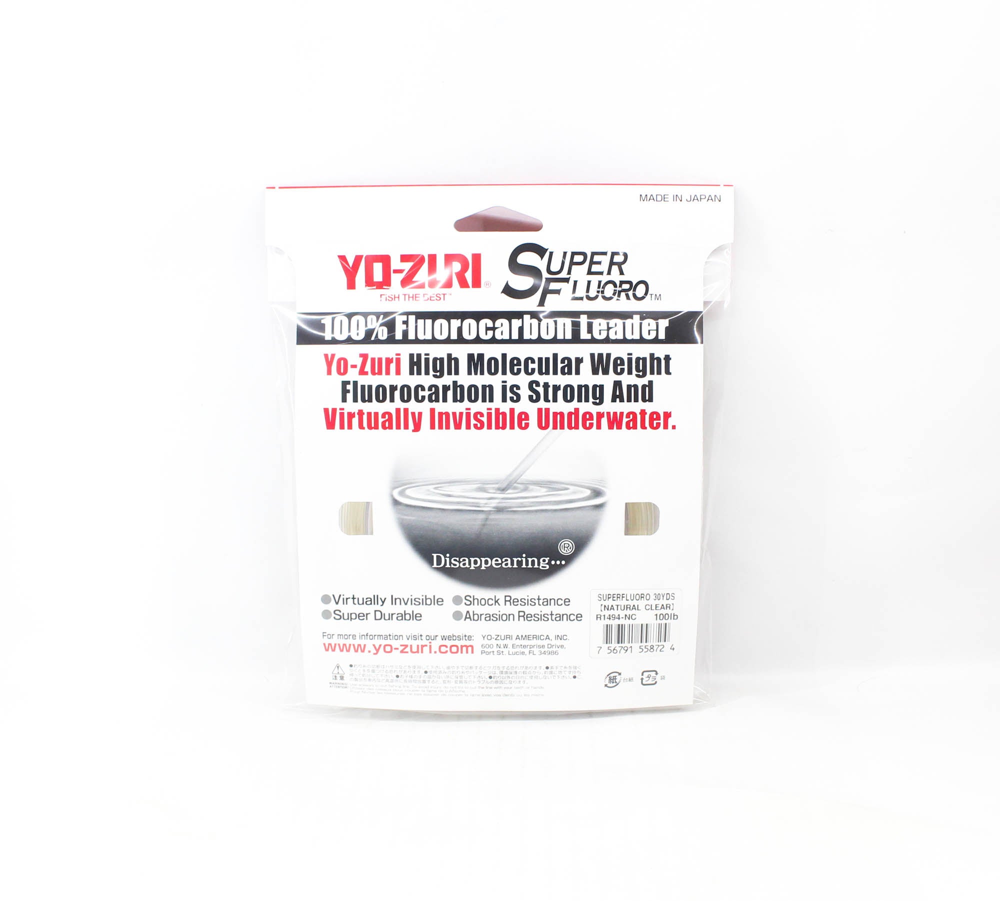 Yo Zuri Super Fluoro Fluorocarbon Leader 30yds 100lb 0.953mm R1494-NC