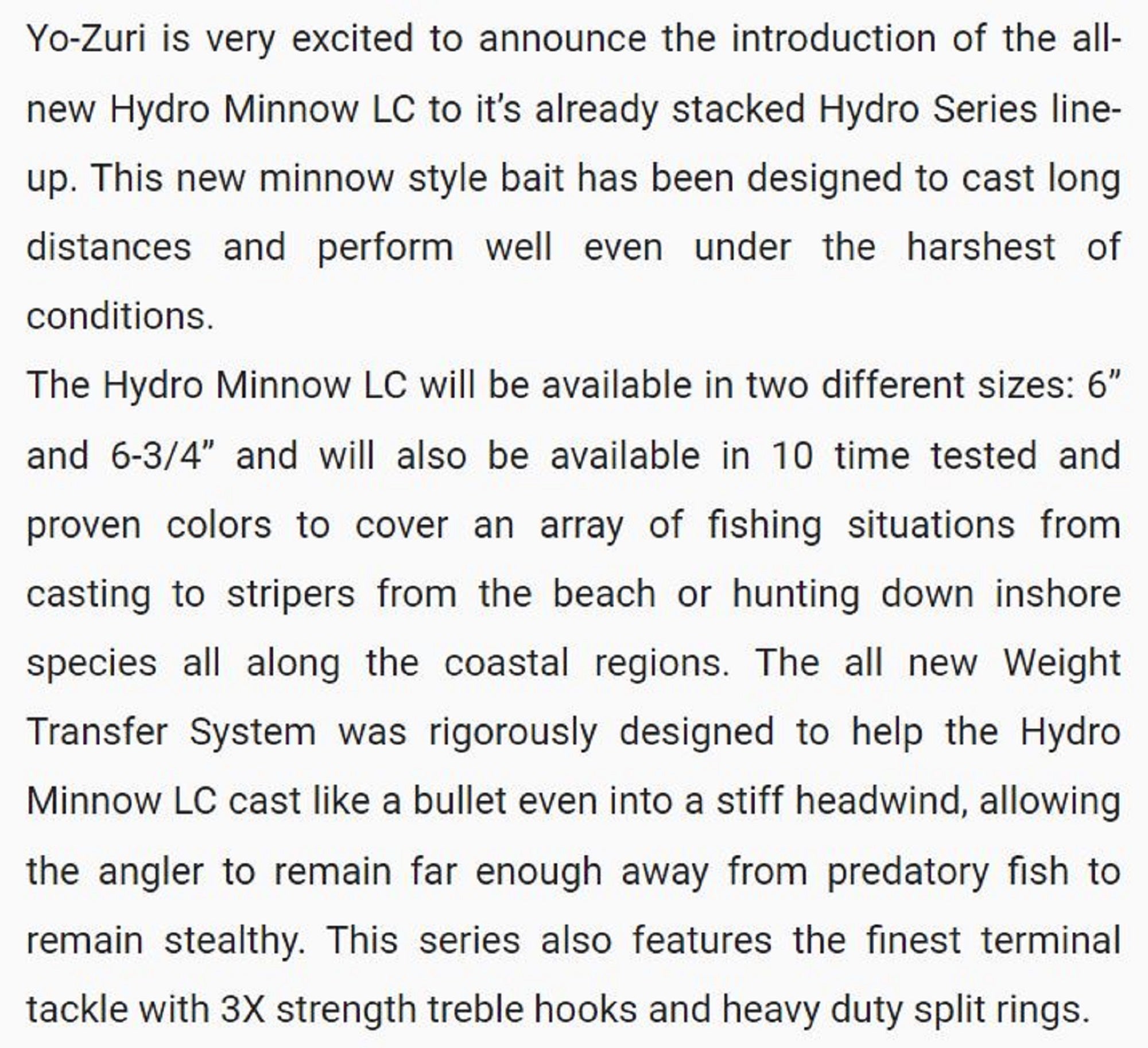 Yo Zuri Hydro Minnow Long Cast 170 mm Floating Lure R1323-HRSN (1076)