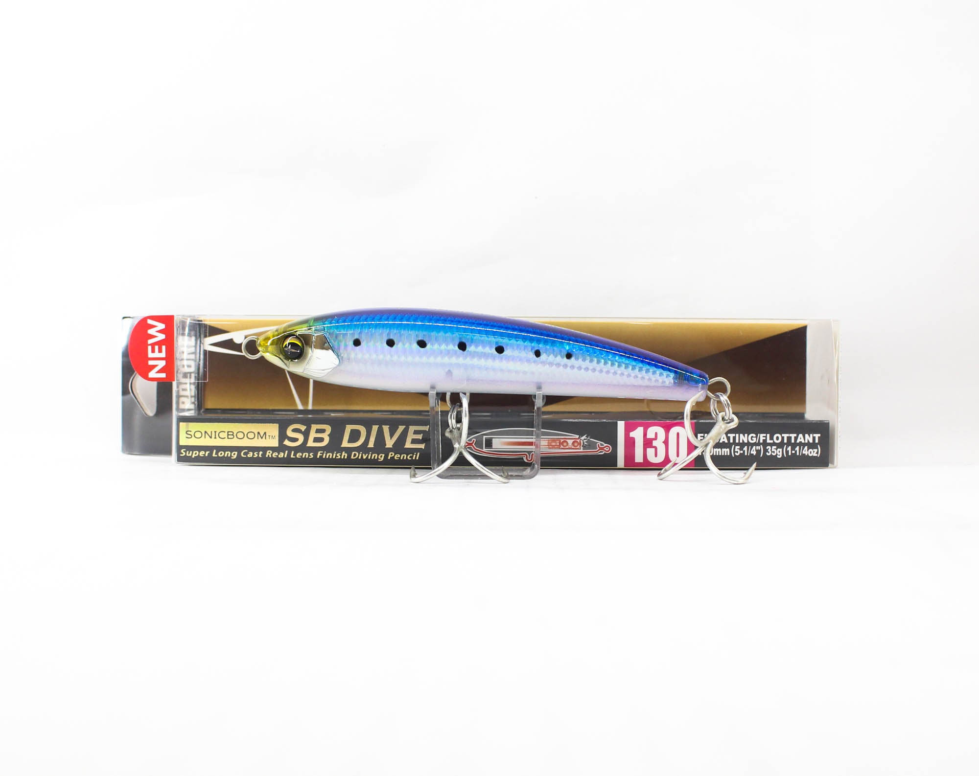 Yo Zuri Duel Sonic Boom SB Dive 130F Floating Lure F1250-HIW (1748)