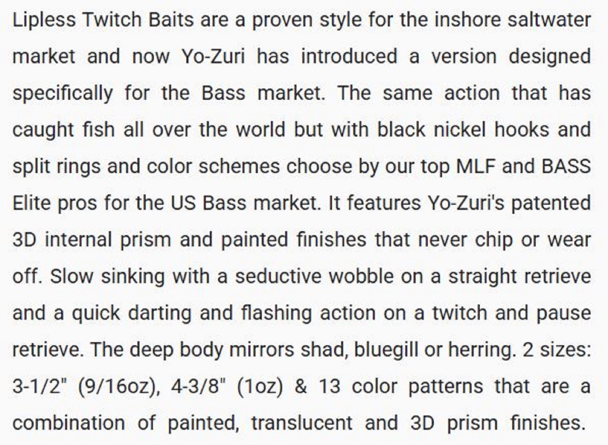 Yo Zuri Duel 3DB Twitchbait SS 90 mm Sinking Lure R1447-MFT (5400)