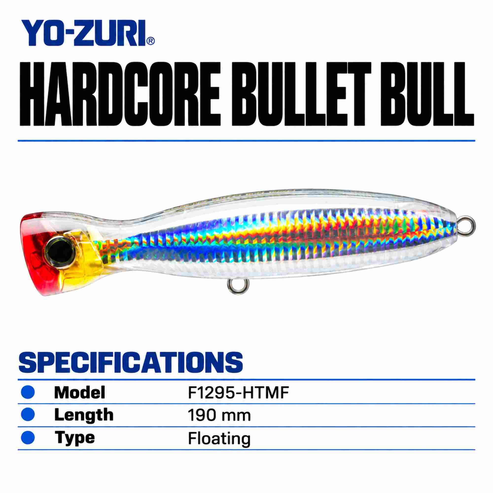 Yo Zuri Duel Hardcore Bullet Bull 190 mm Floating Lure F1295-HTMF (8448)