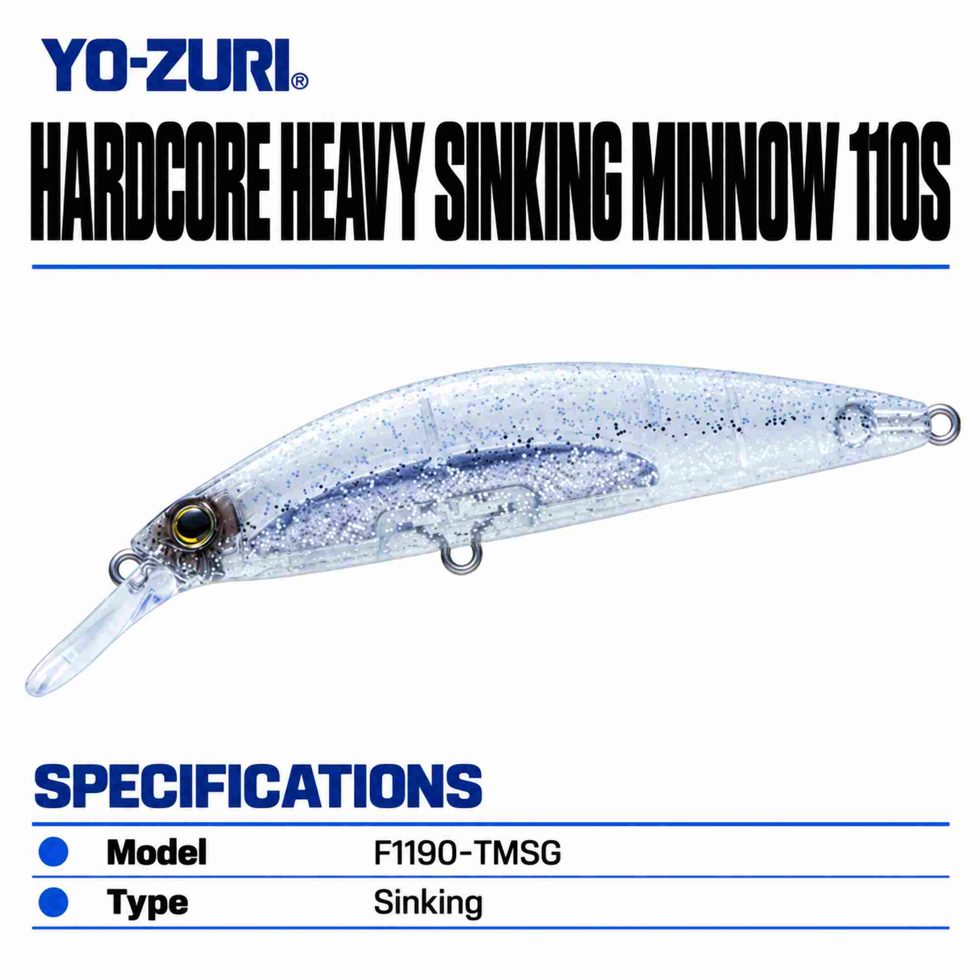 Yo Zuri Duel Hardcore 110S Heavy Sinking Minnow Lure F1190-TMSG (0977)