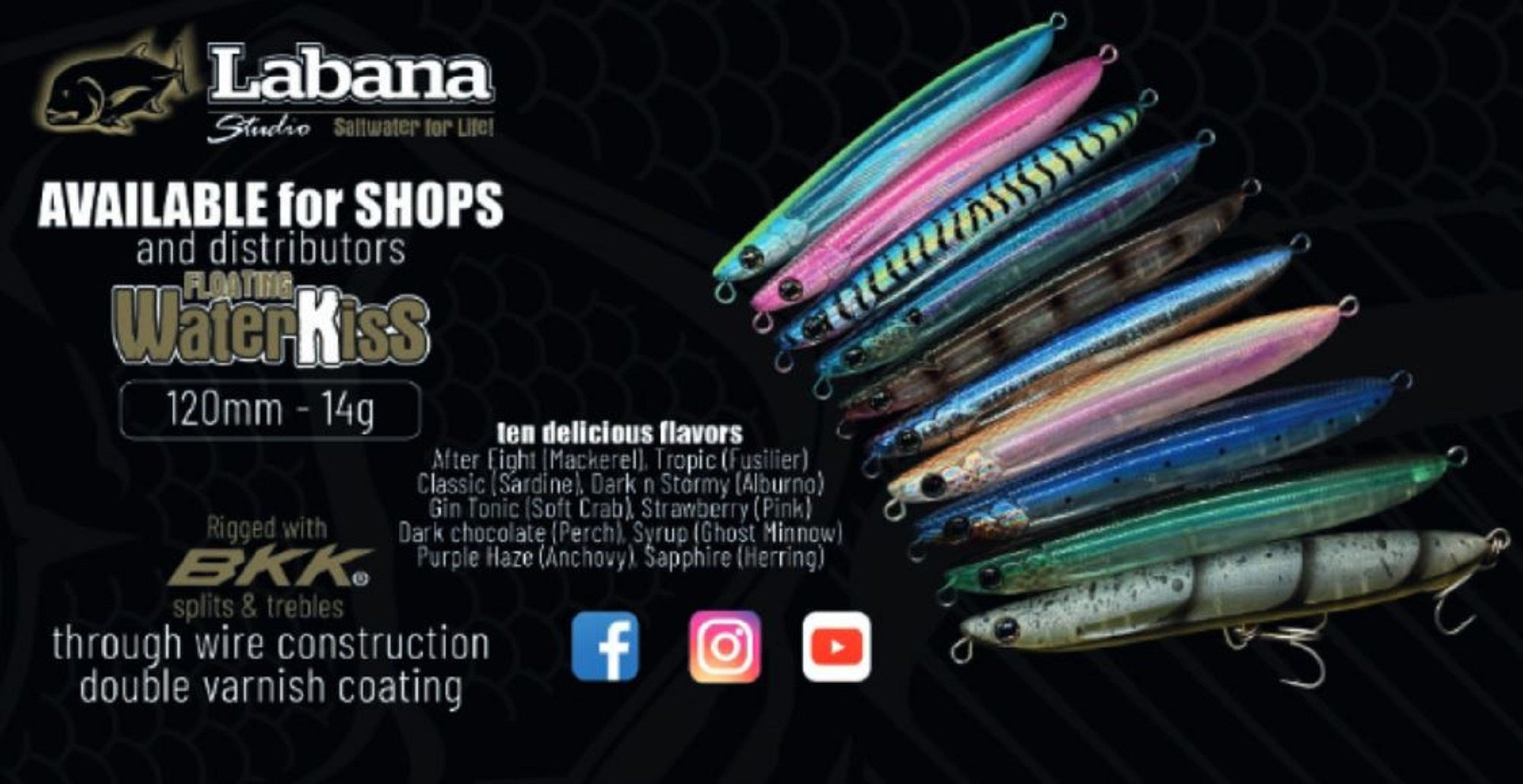 Labana Studio Waterkiss 120 mm 14 grams Floating Lure Sapphire (0995)