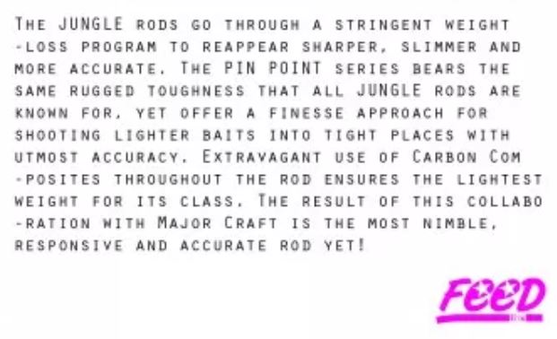 Feed Rod Baitcast Jungle Pin Point JBC-66 M P.E 2 Max (0163)