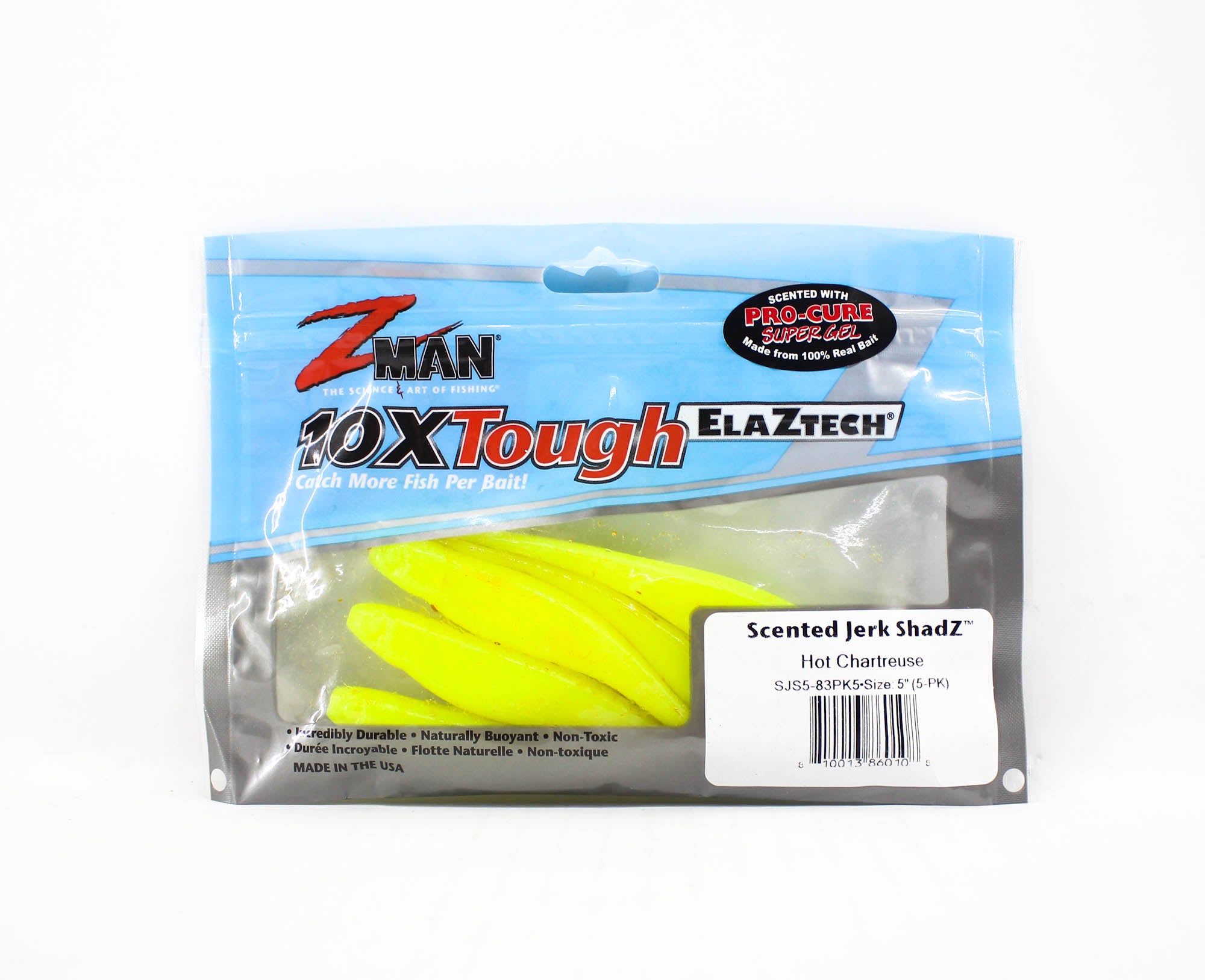 Zman Soft Lure Jerk ShadZ 5 Inch 5/Pack Hot Chart (0108)