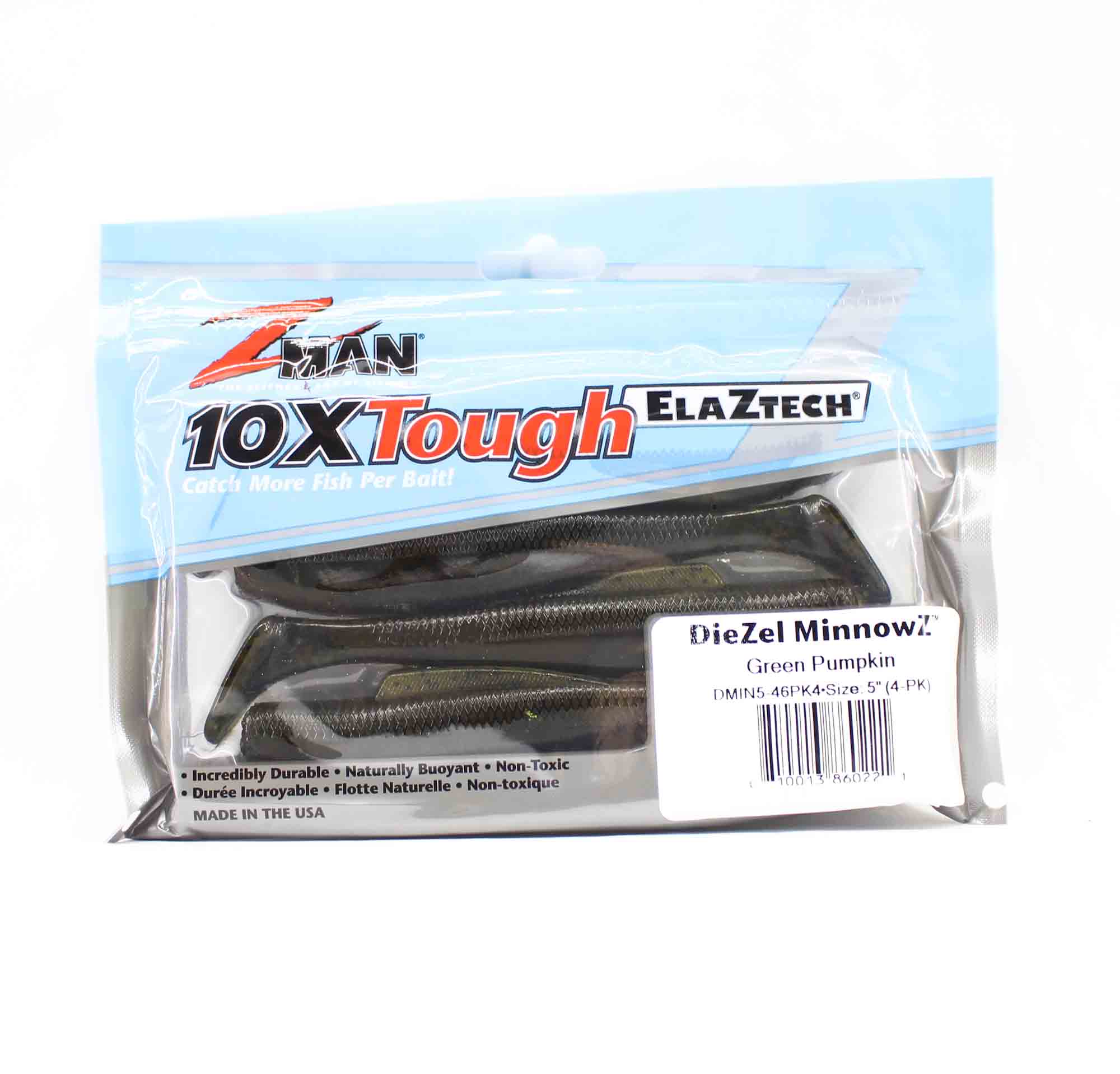 Zman Soft Lure Diezel MinnowZ 5 Inch 4/Pack Green Pumpkin (0221)