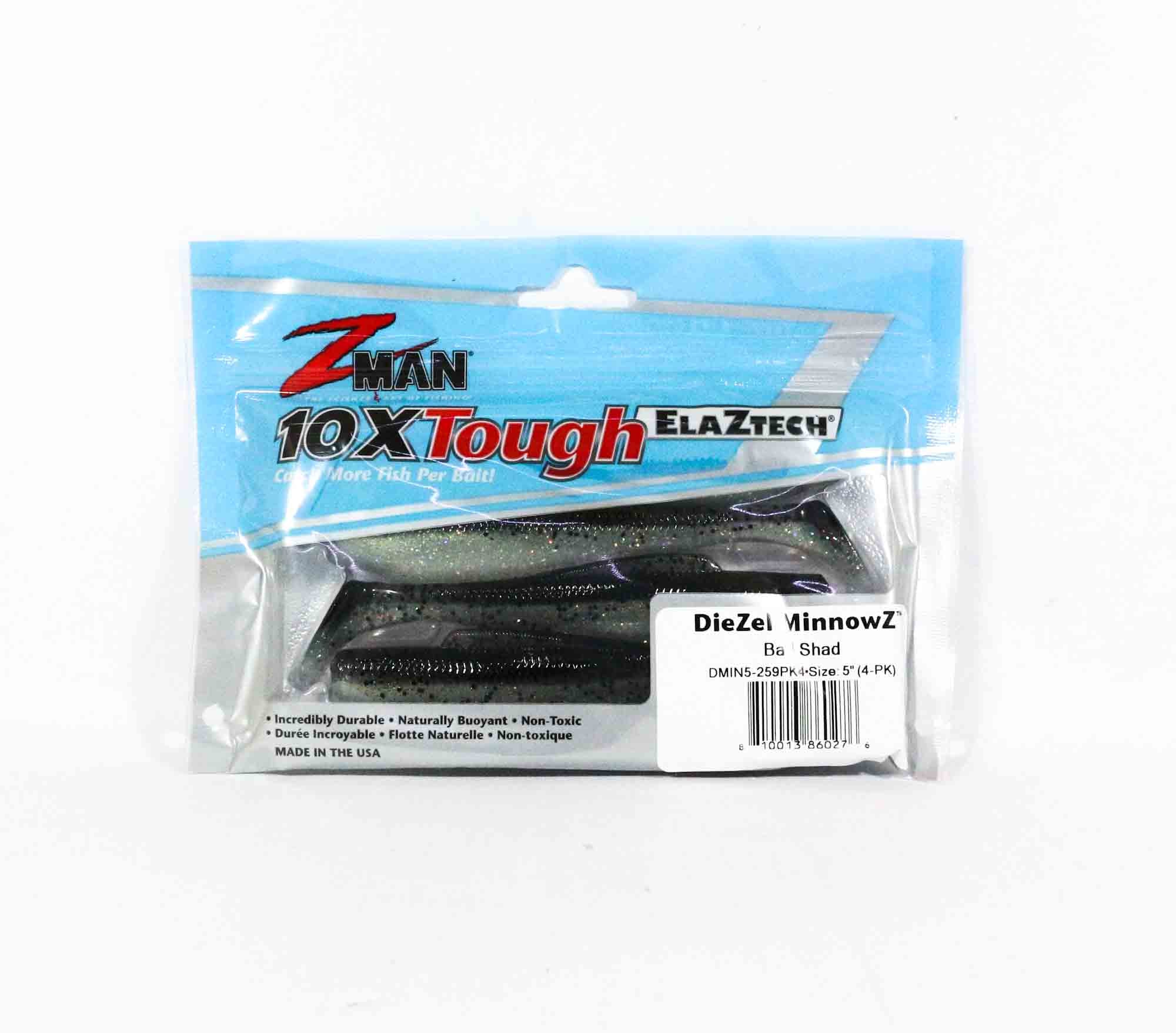 Zman Soft Lure Diezel MinnowZ 5 Inch 4/Pack Bad Shad (0276)