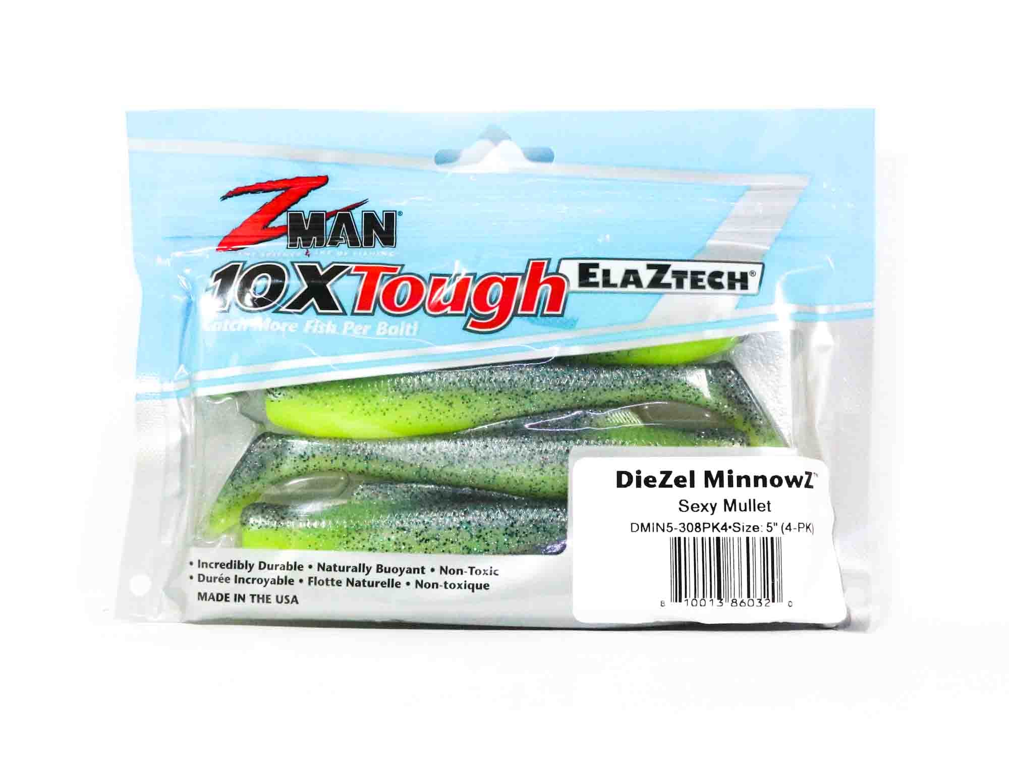 Zman Soft Lure Diezel MinnowZ 5 Inch 4/Pack Sexy Mullet (0320)