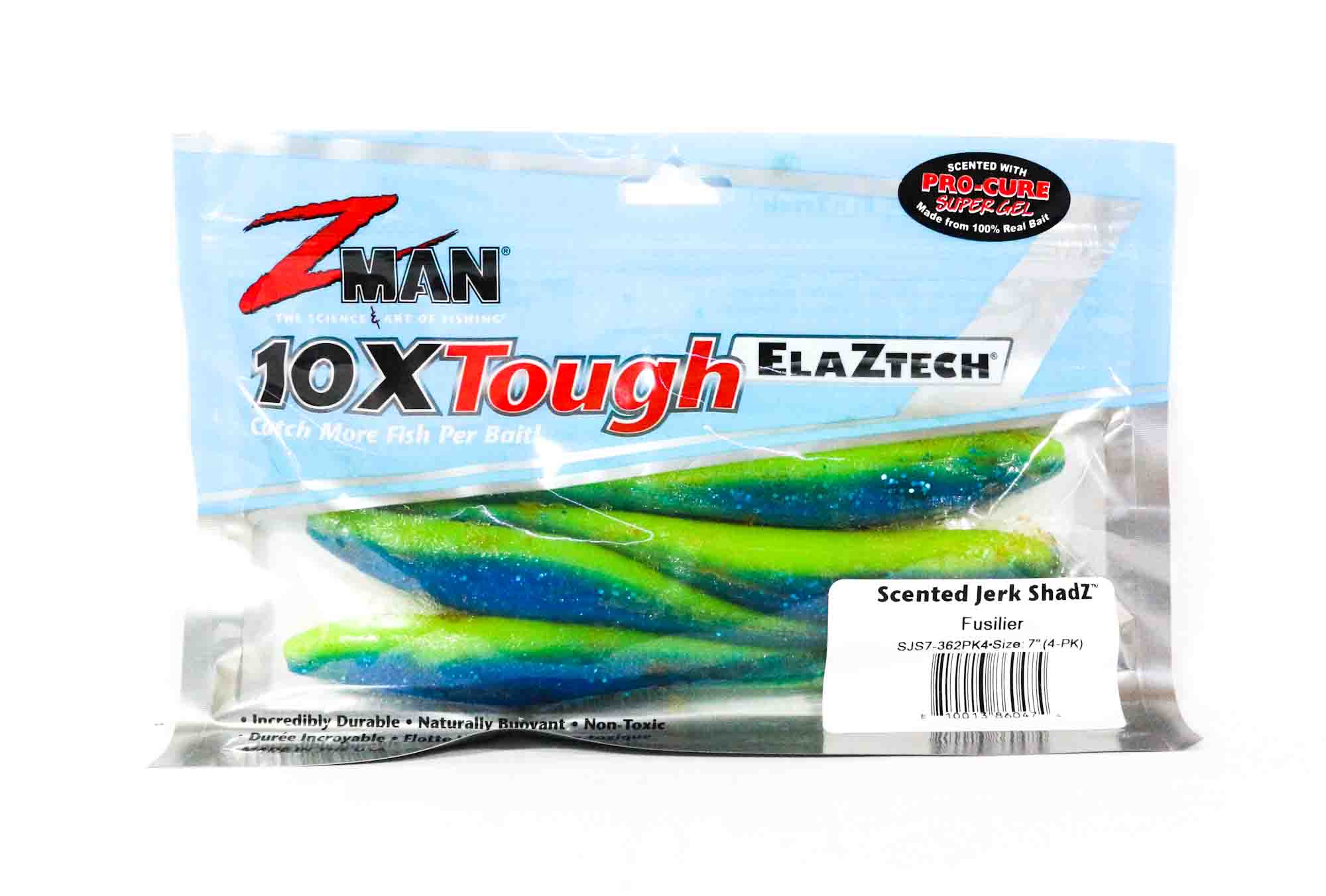 Zman Soft Lure Jerk ShadZ 7 Inch 4/Pack Fusilier (0474)