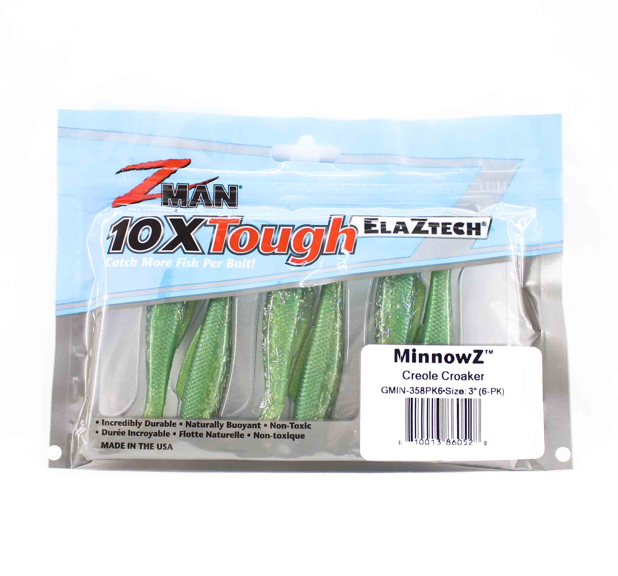 Zman Soft Lure MinnowZ 3 Inch 6/Pack Creole Croaker (0528)