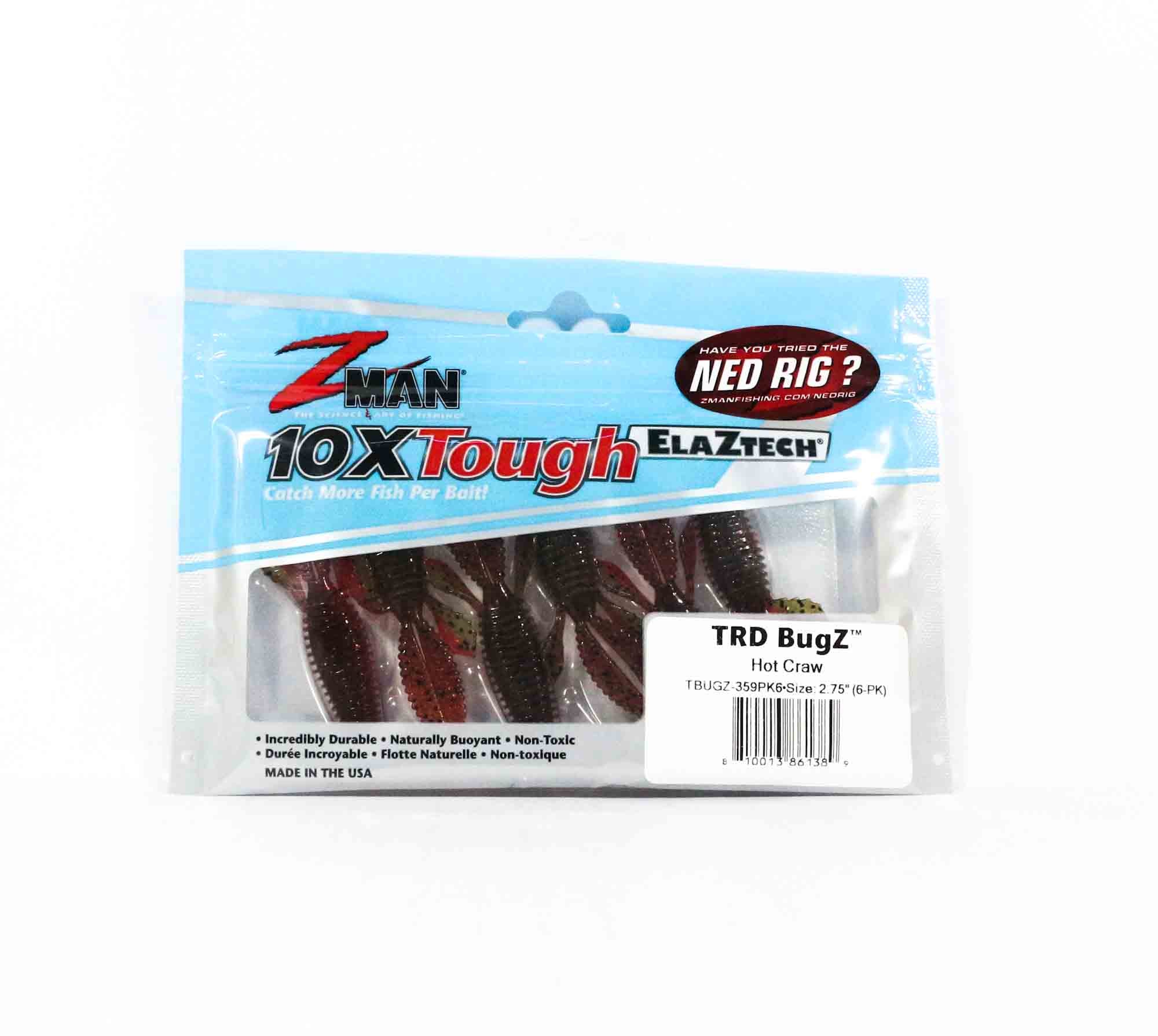 Zman Soft Lure TRD Bugz 2.75 Inch 6/Pack Hot Craw (1389)