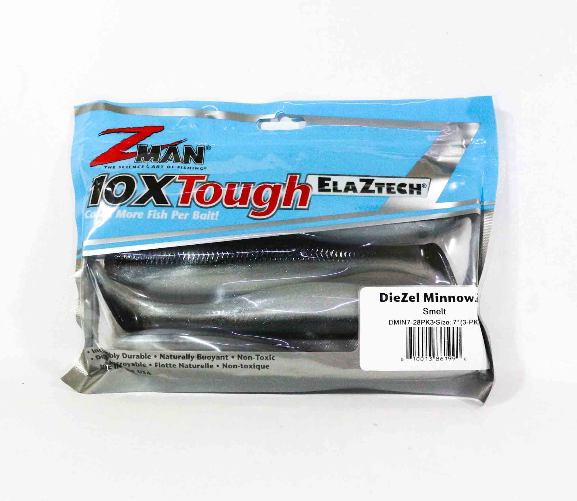 Zman Soft Lure Diezel MinnowZ 7 Inch 3/Pack Smelt (1990)