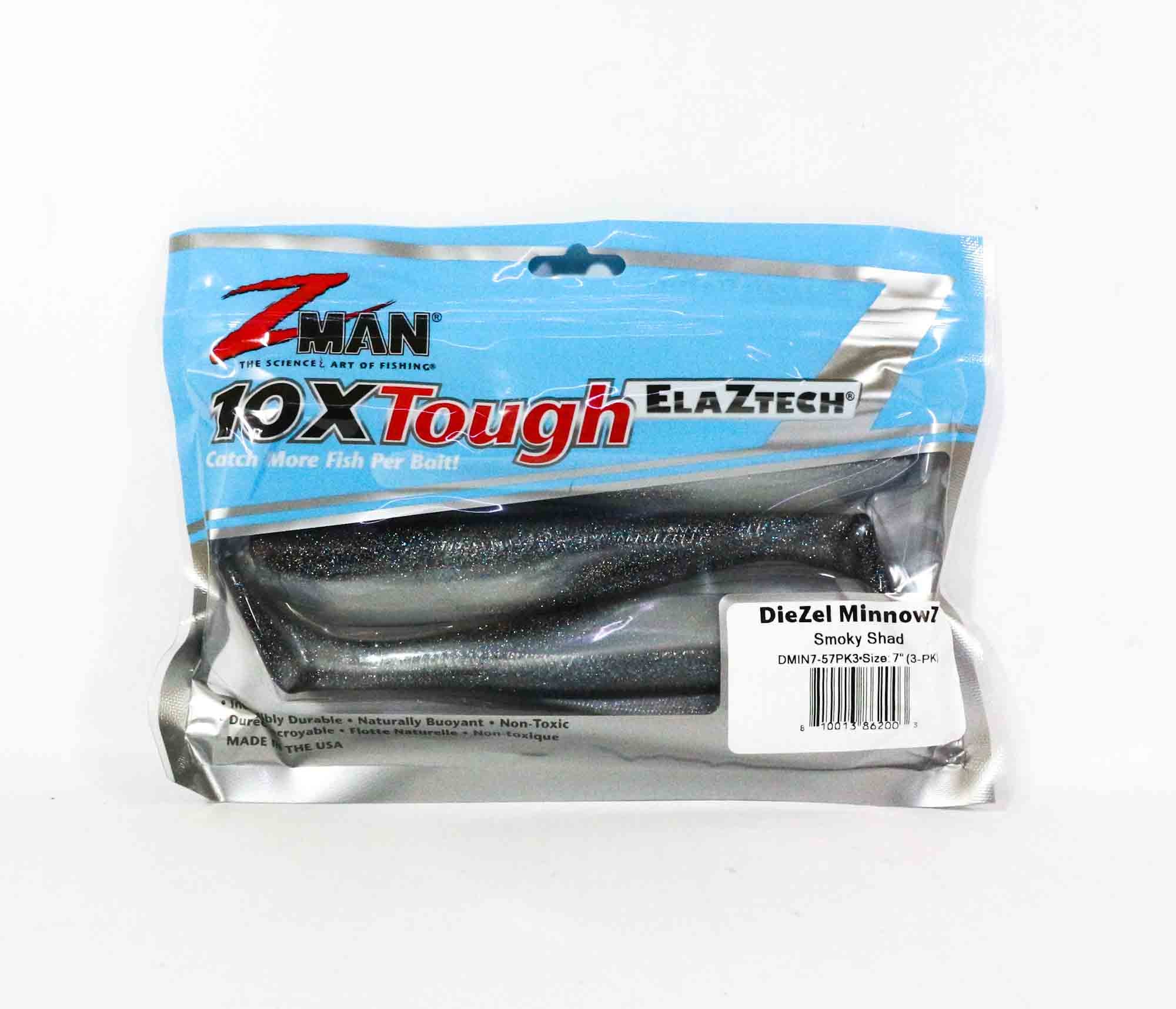 Zman Soft Lure Diezel MinnowZ 7 Inch 3/Pack Smoky Shad (2003)