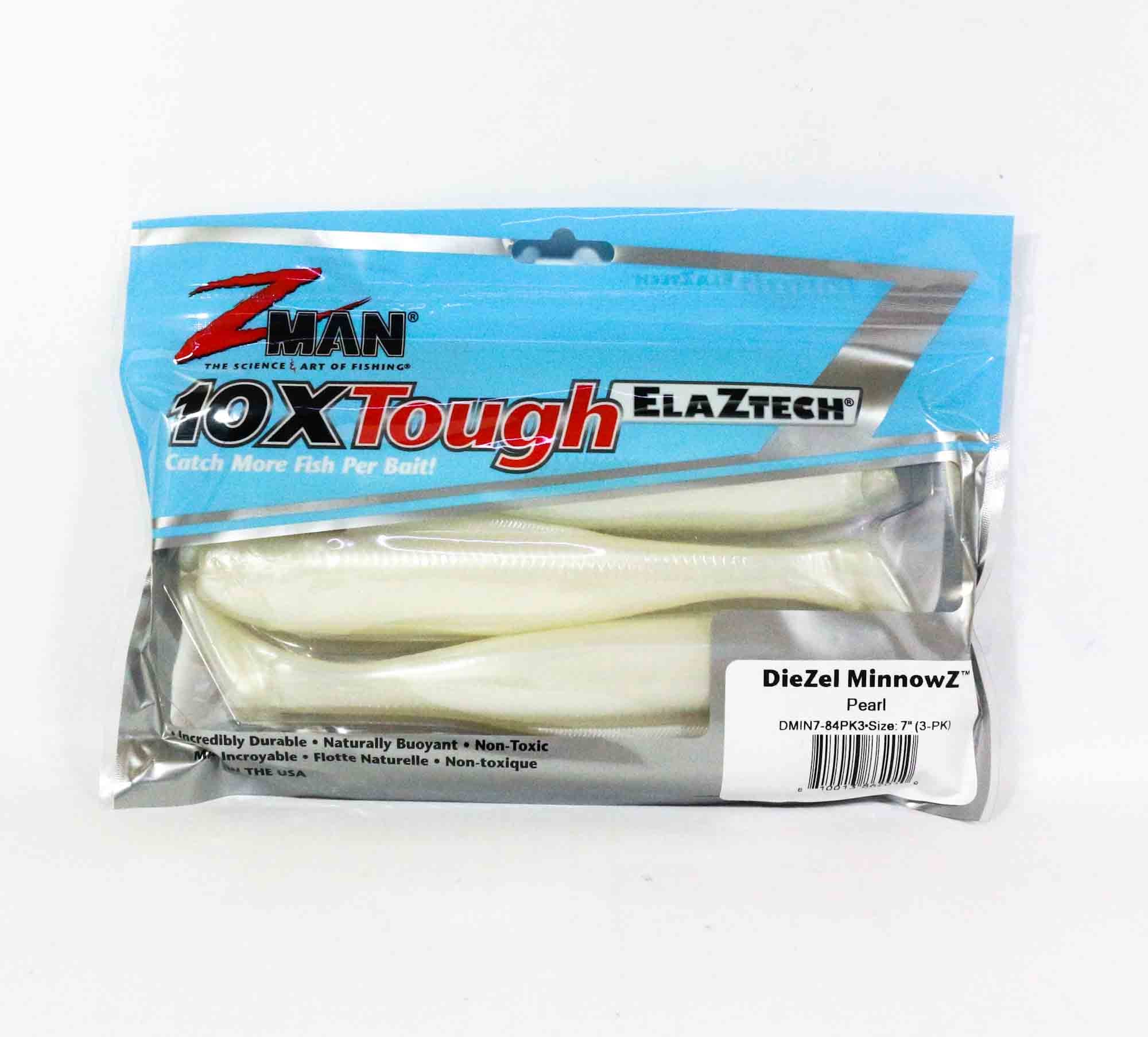Zman Soft Lure Diezel MinnowZ 7 Inch 3/Pack Pearl (2010)