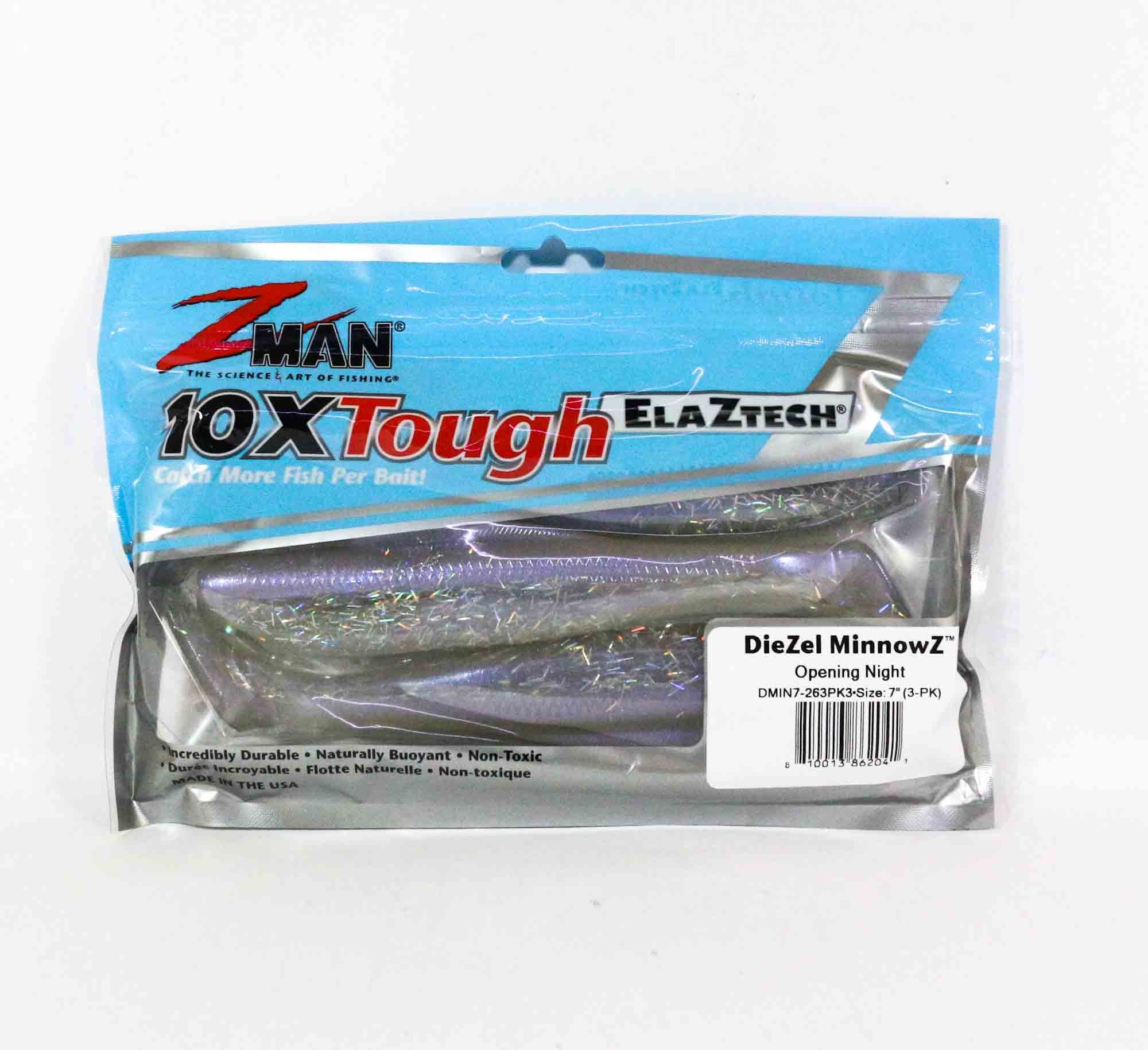 Zman Soft Lure Diezel MinnowZ 7 Inch 3/Pack Opening Night (2041)