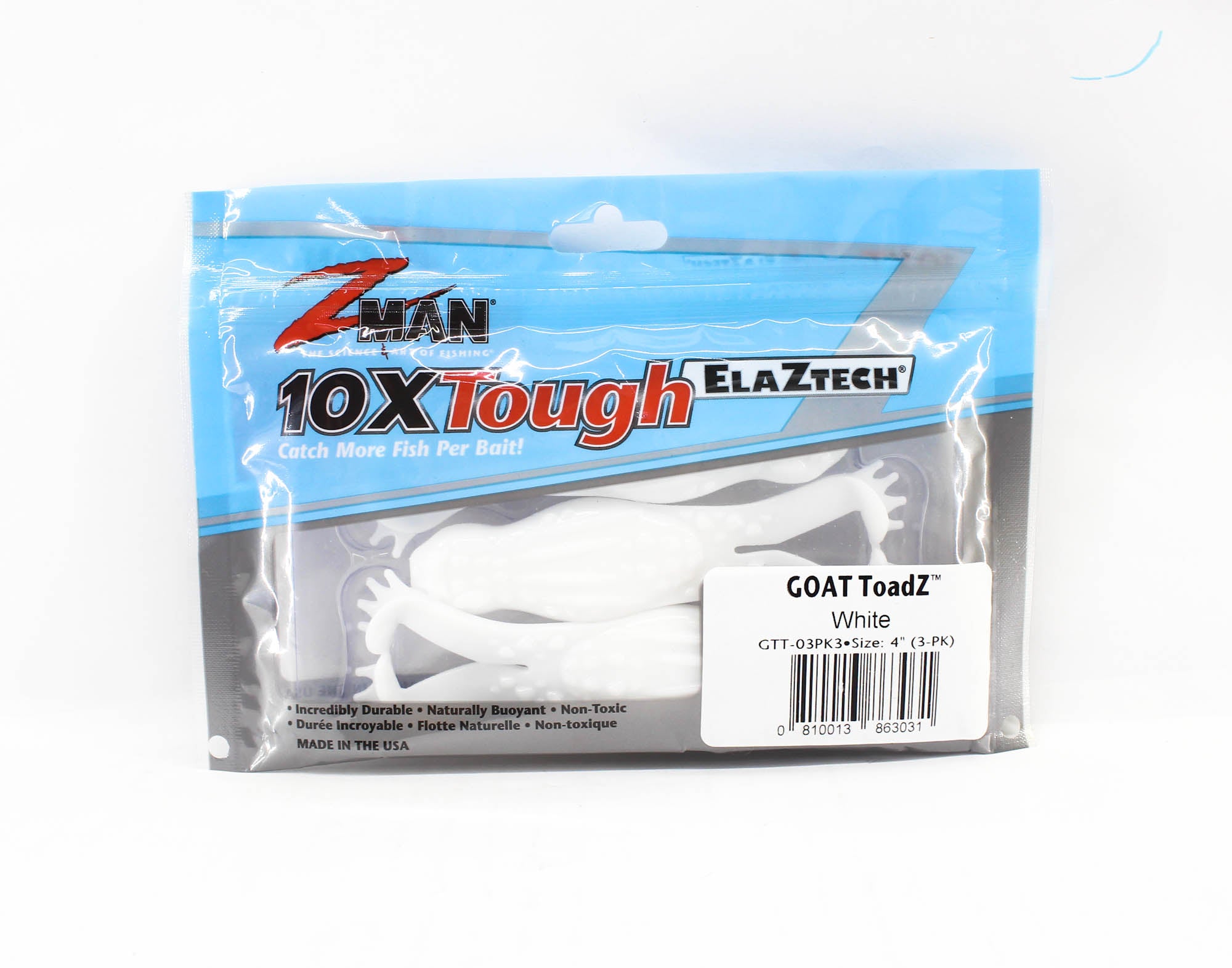 Zman Soft Lure Goat ToadZ 4 Inch 3/Pack White (3031)