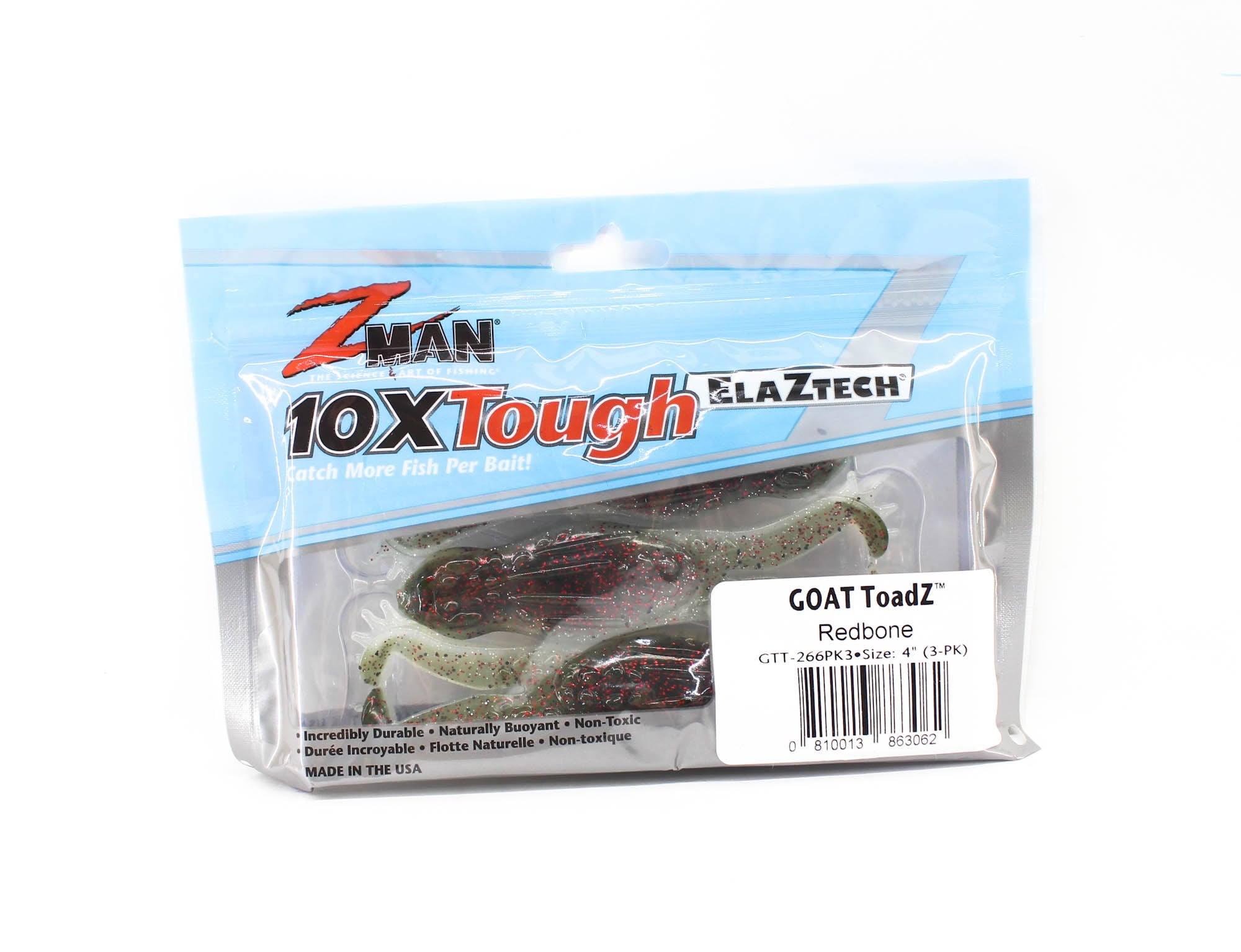 Zman Soft Lure Goat ToadZ 4 Inch 3/Pack Redbone (3062)