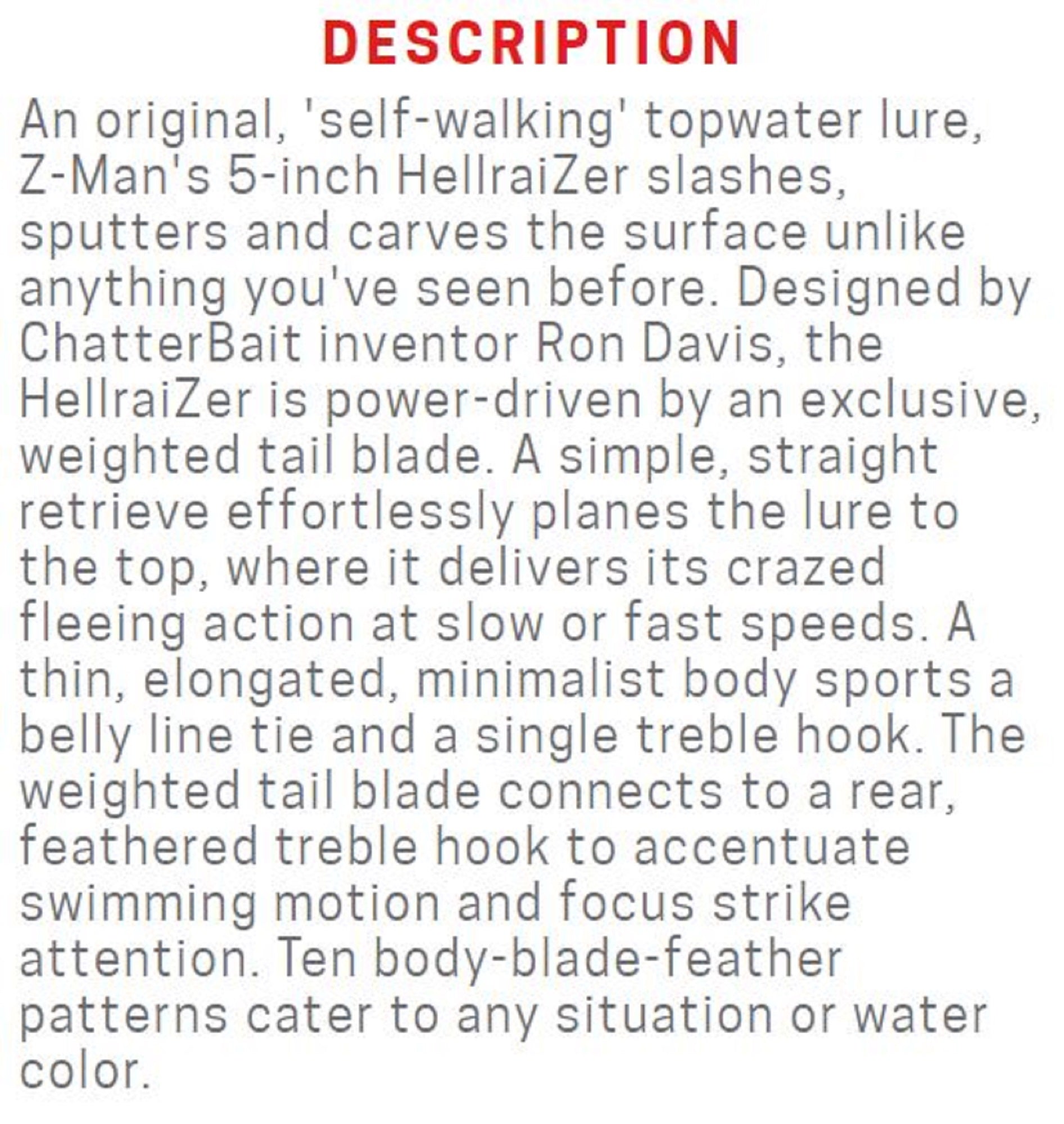 Zman Hell Raizer Tail Blade 5 Inch Sinking Lure Snow (3451)