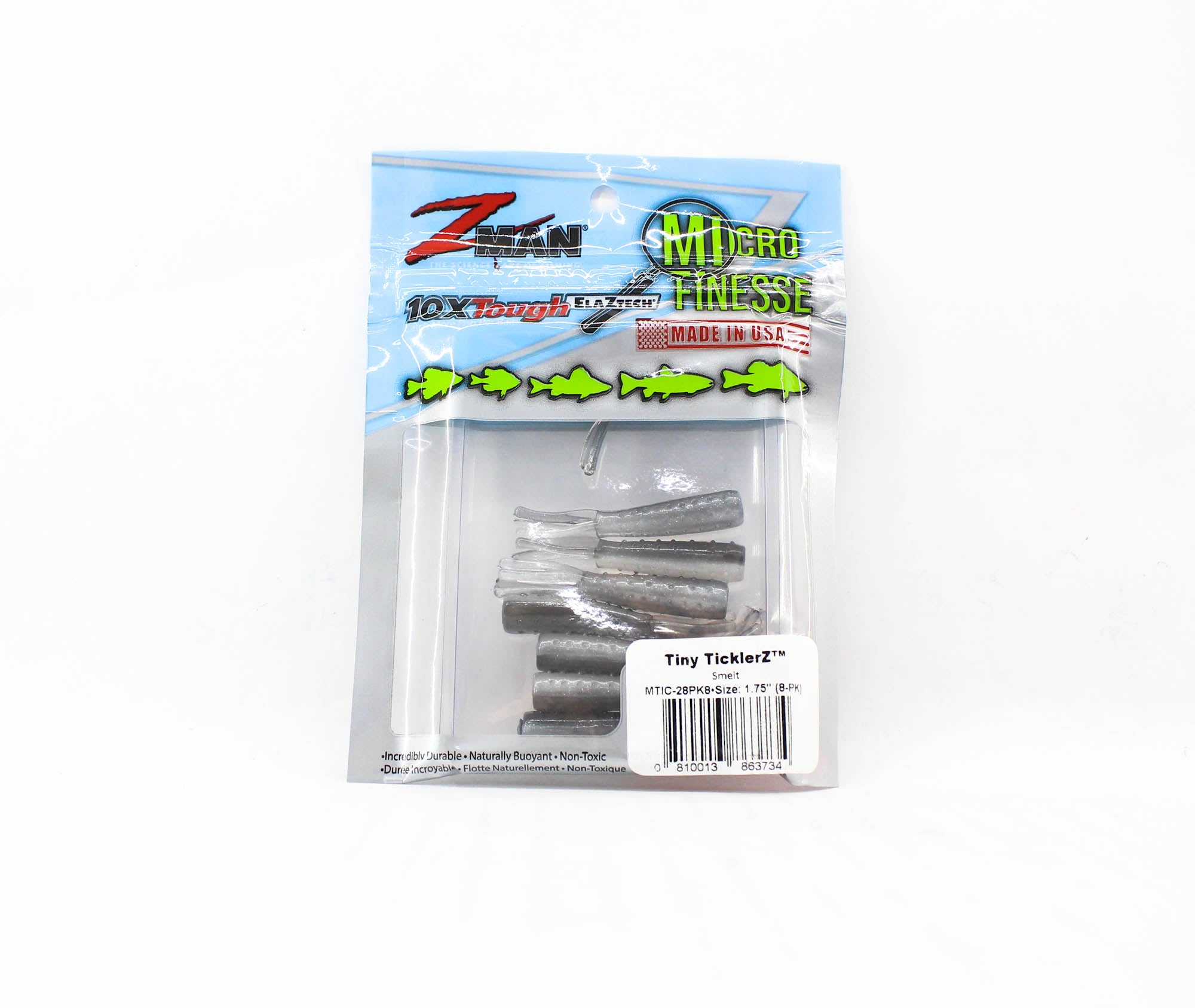 Zman Soft Lure Tiny TicklerZ 1.75 Inch 8/Pack Smelt (3734)