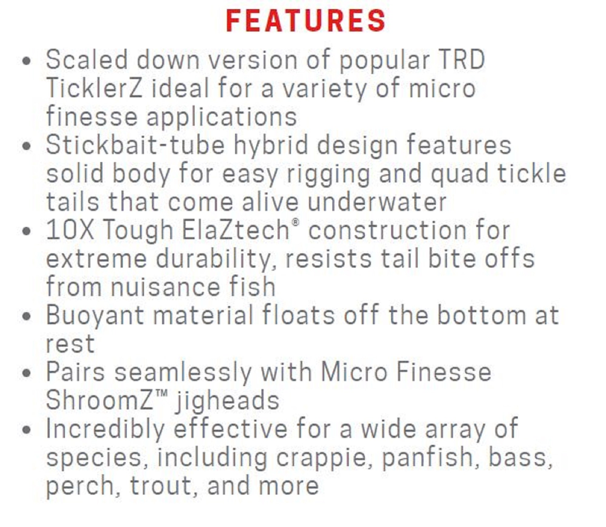 Zman Soft Lure Tiny TicklerZ 1.75 Inch 8/Pack Smelt (3734)