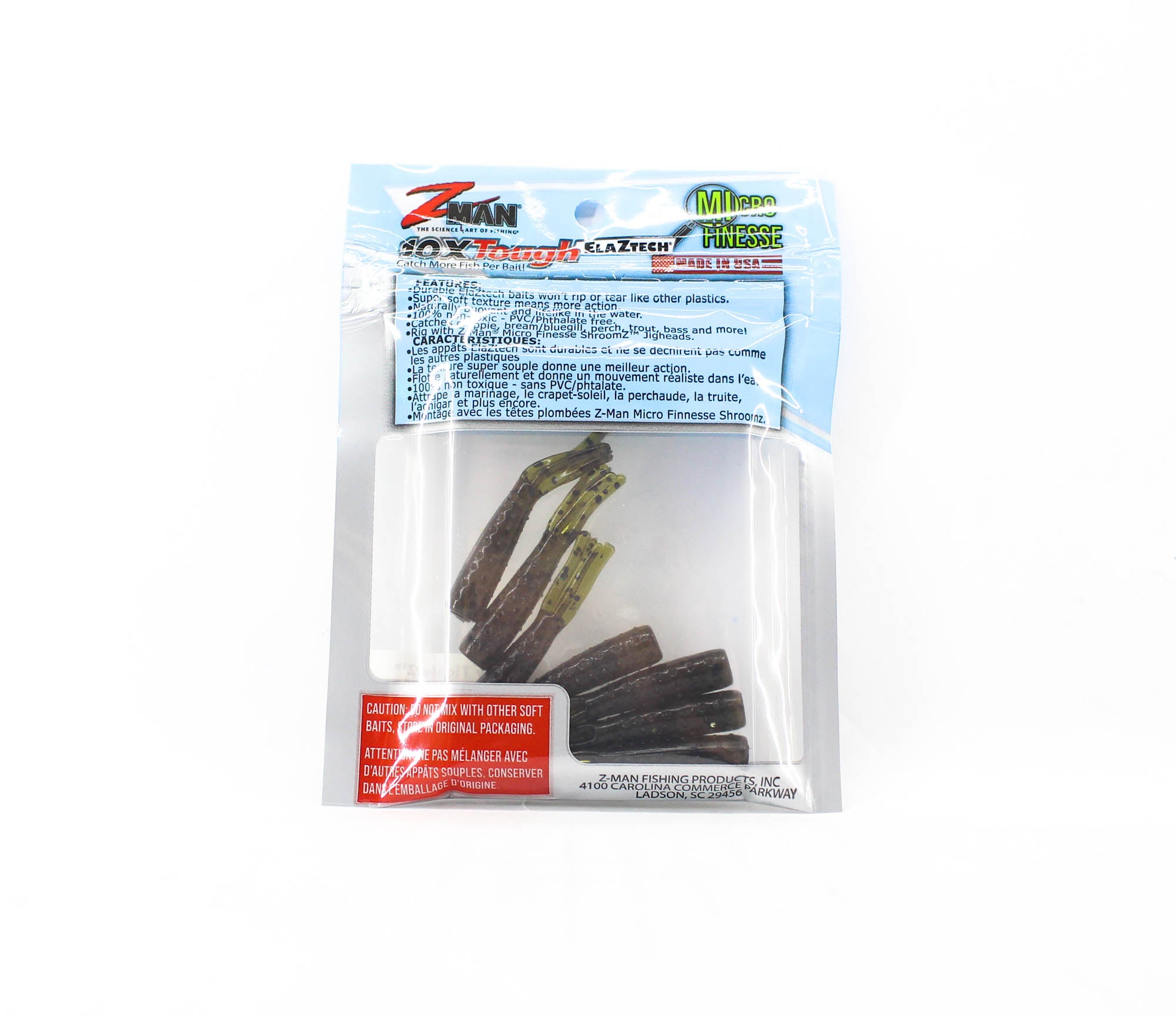 Zman Soft Lure Tiny TicklerZ 1.75 Inch 8/Pack Green Pumpkin (3741)