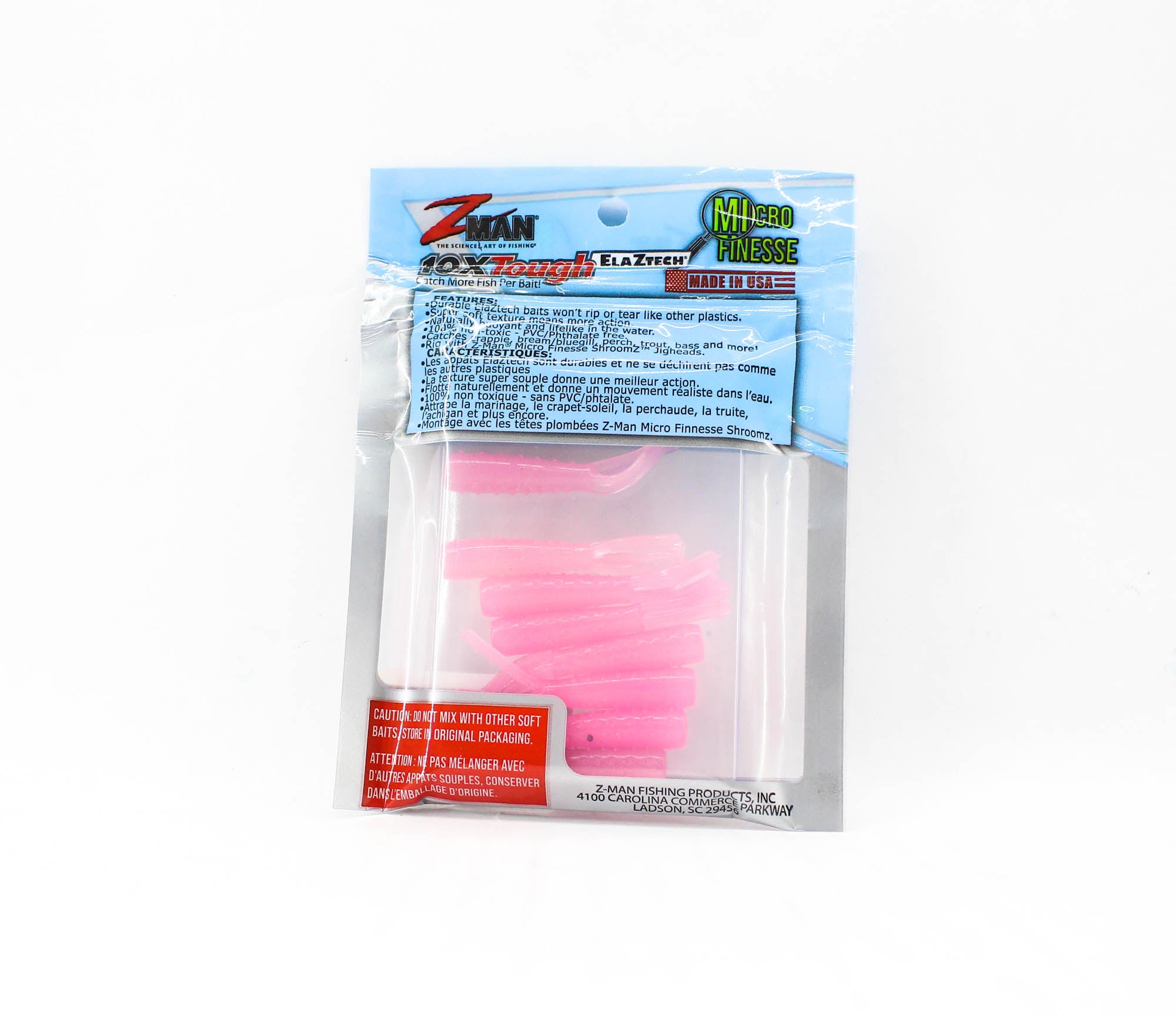 Zman Soft Lure Tiny TicklerZ 1.75 Inch 8/Pack Pink Glow (3789)